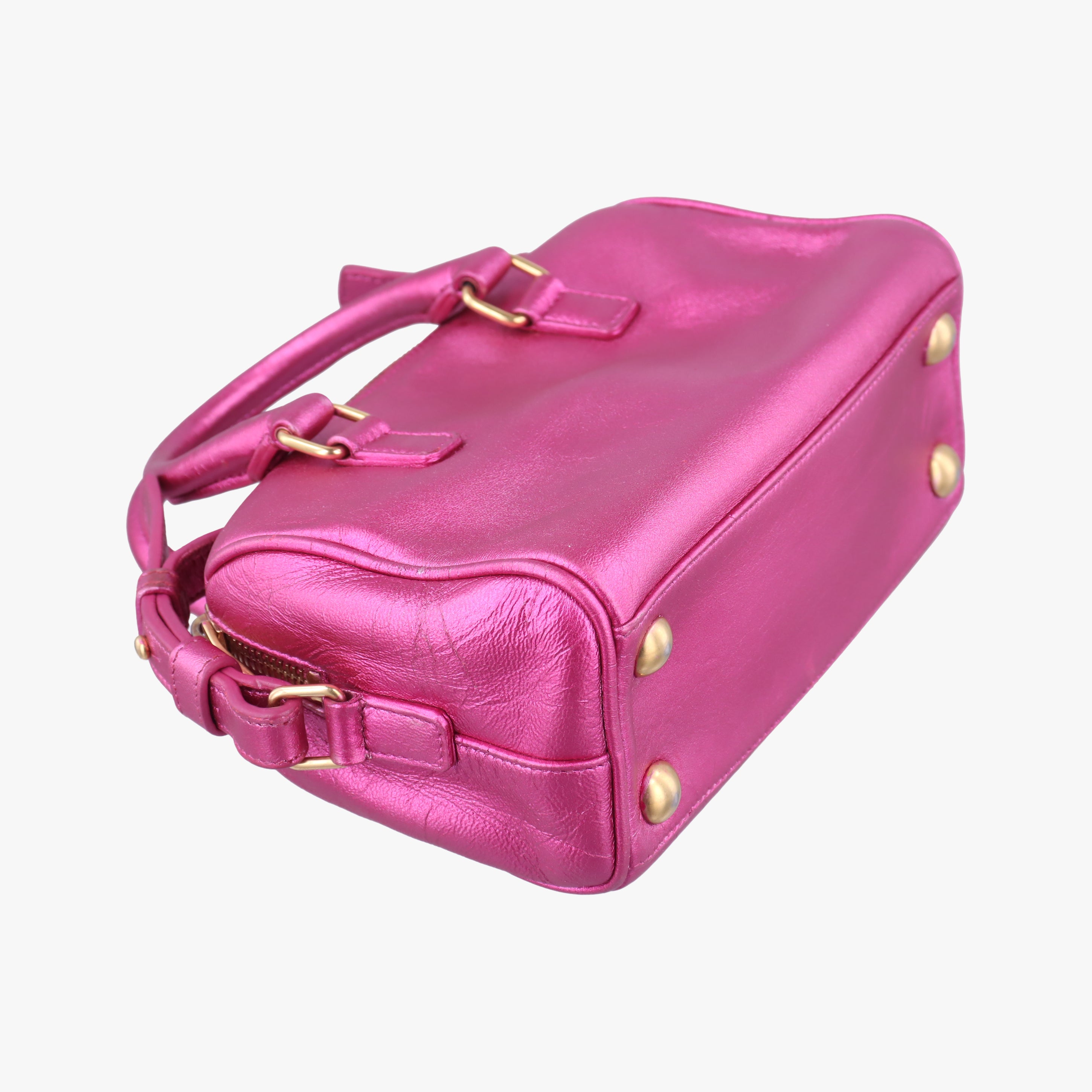 Secondhand Yves Saint Laurent CLASSIC BABY DUFFLE Rose Leather 340238 shoulderbag | stylenewstar