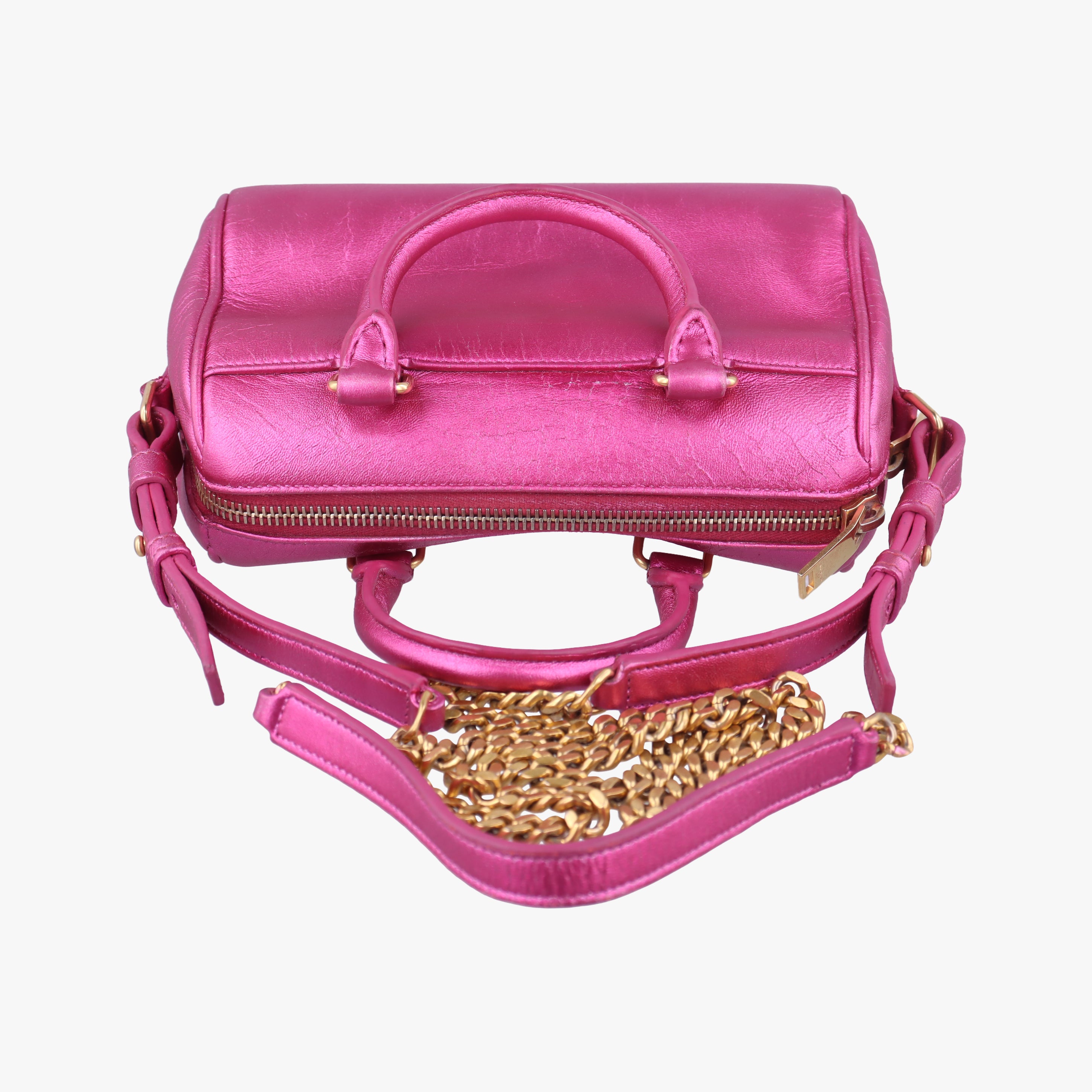 Secondhand Yves Saint Laurent CLASSIC BABY DUFFLE Rose Leather 340238 shoulderbag | stylenewstar