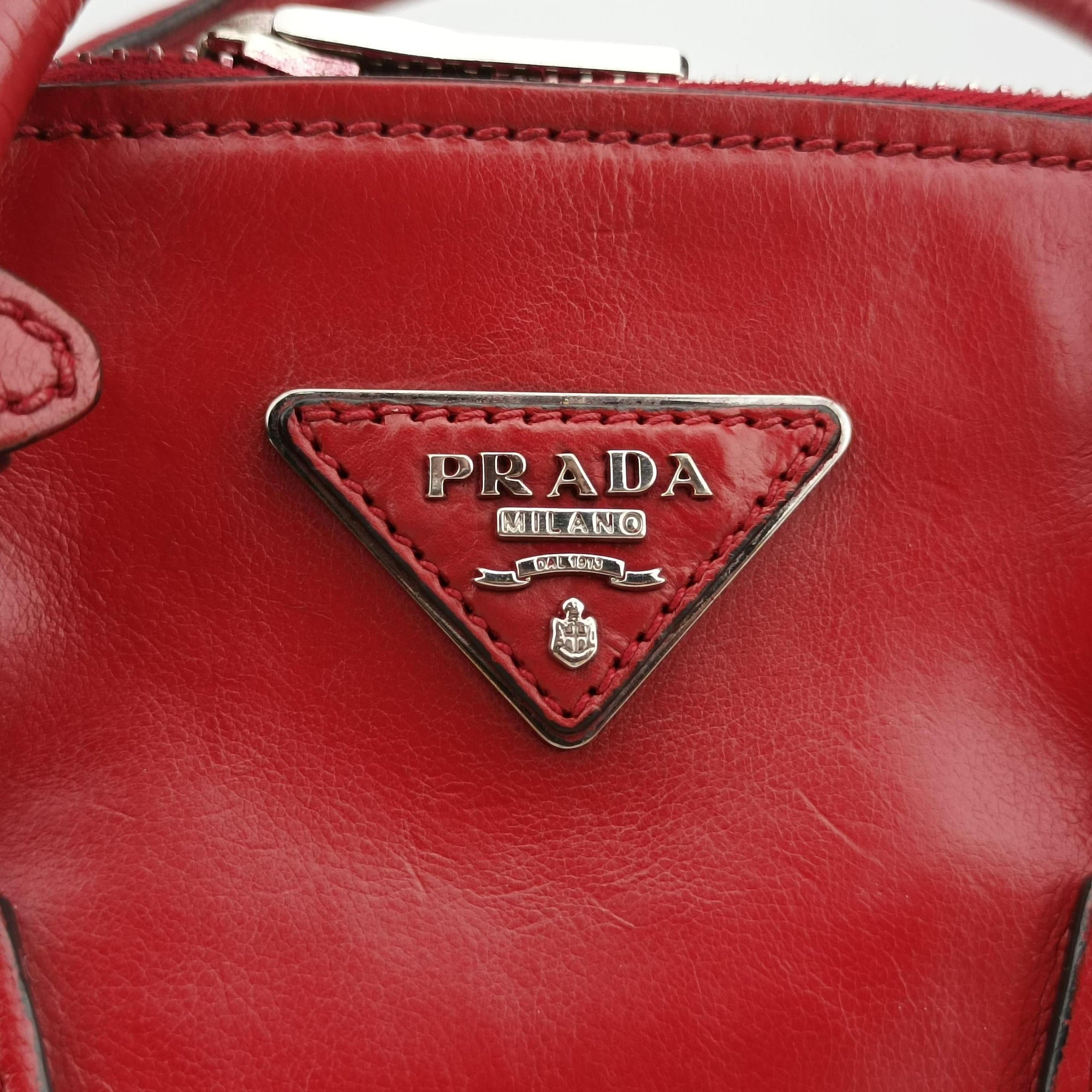 Vintage Prada Twin Pocket Double Handle Tote Red Leather BN2625 handbag | stylenewstar