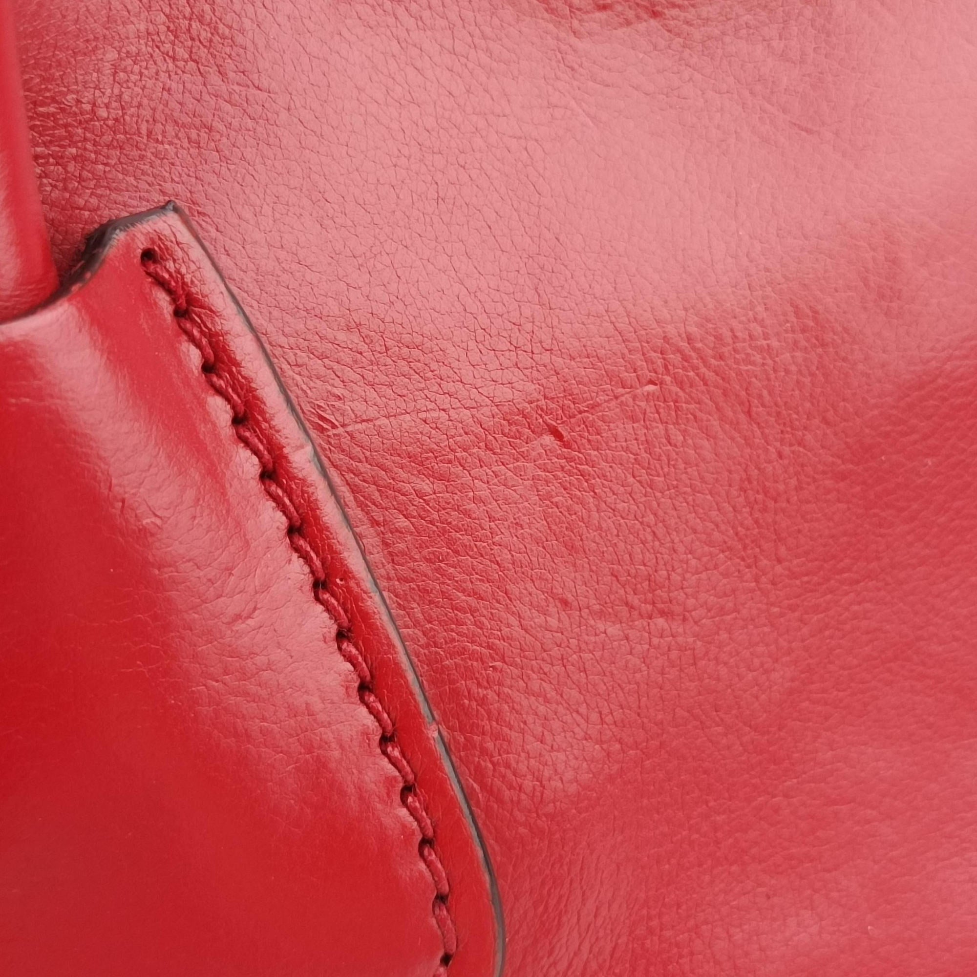 Vintage Prada Twin Pocket Double Handle Tote Red Leather BN2625 handbag | stylenewstar
