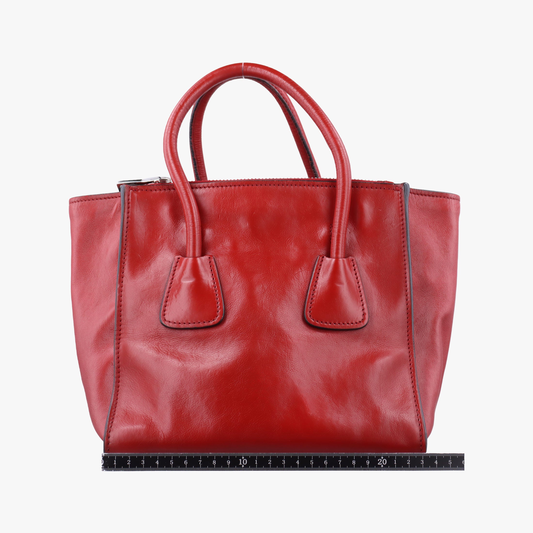 Vintage Prada Twin Pocket Double Handle Tote Red Leather BN2625 handbag | stylenewstar