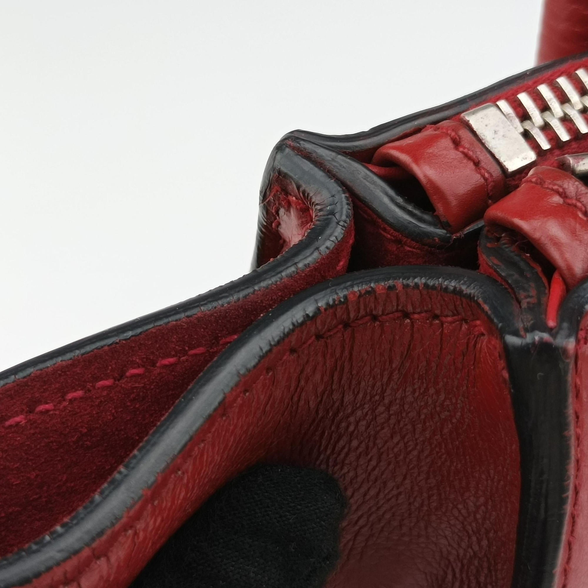 Vintage Prada Twin Pocket Double Handle Tote Red Leather BN2625 handbag | stylenewstar