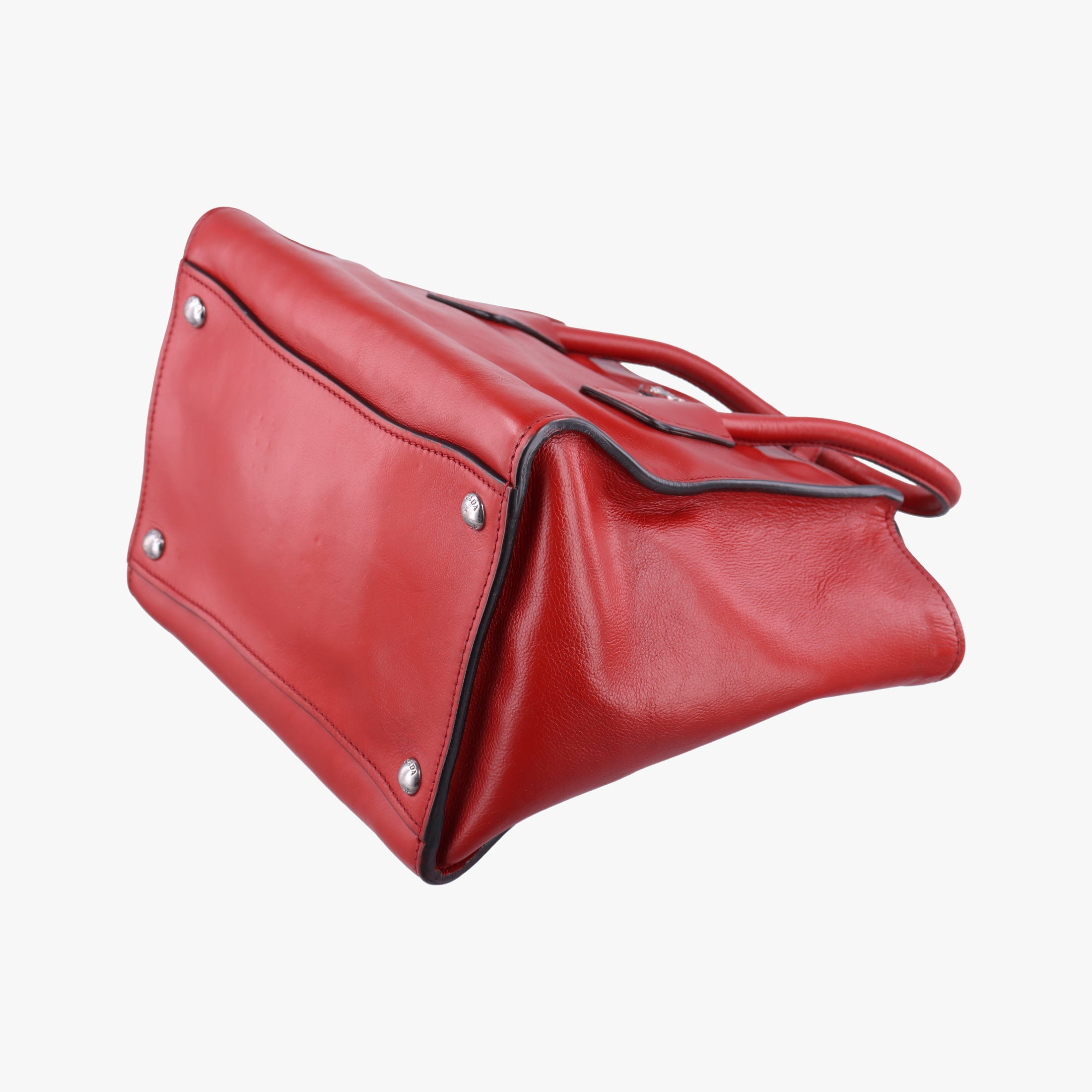 Vintage Prada Twin Pocket Double Handle Tote Red Leather BN2625 handbag | stylenewstar