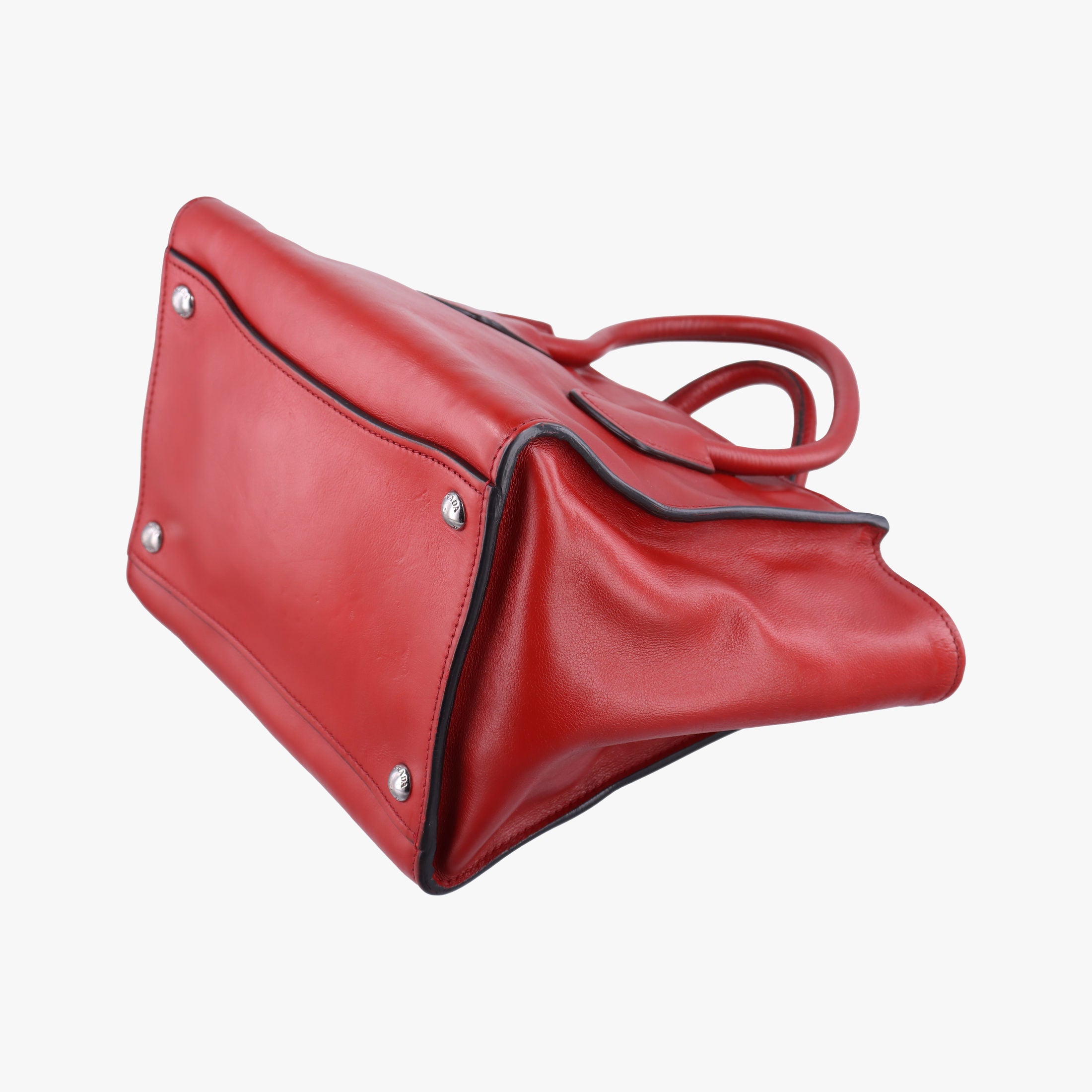Vintage Prada Twin Pocket Double Handle Tote Red Leather BN2625 handbag | stylenewstar