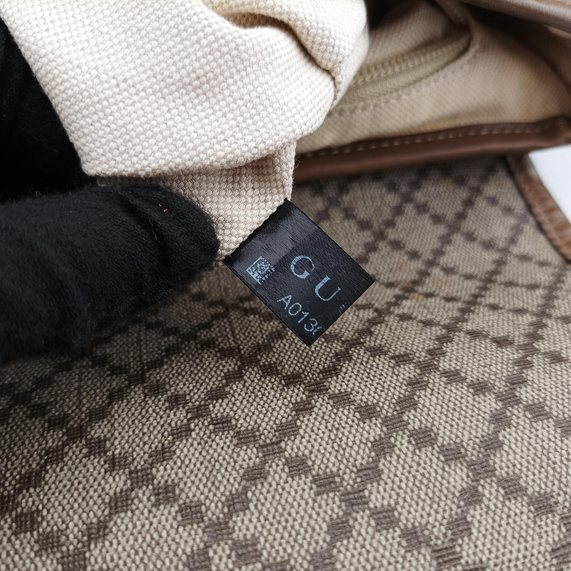 Pre-owned Gucci Diamante Brown canvas×leather 295679 shoulderbag | stylenewstar
