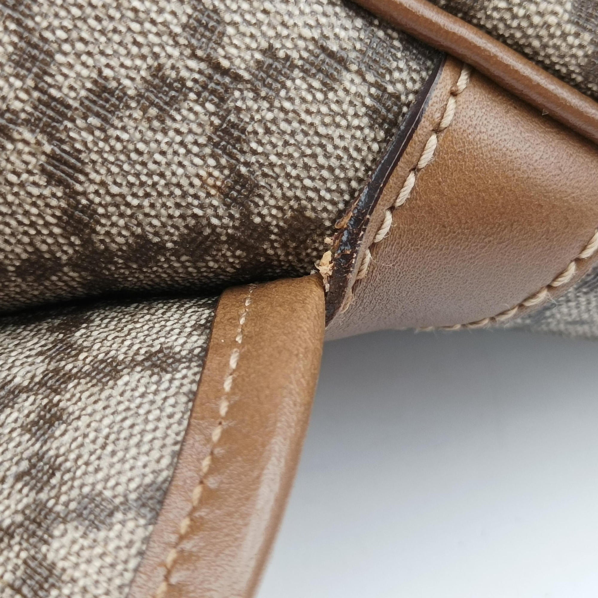 Pre-owned Gucci Diamante Brown canvas×leather 295679 shoulderbag | stylenewstar