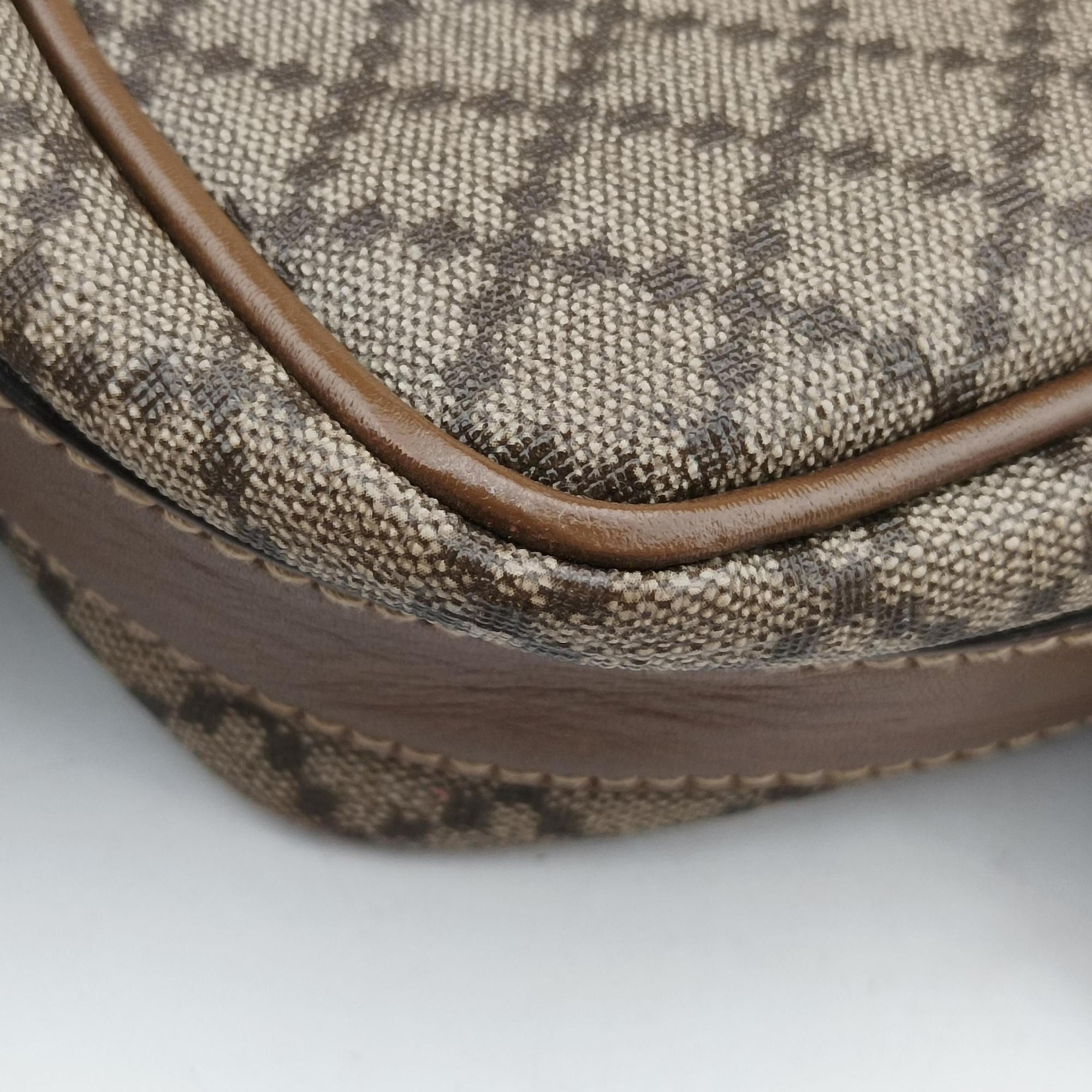 Pre-owned Gucci Diamante Brown canvas×leather 295679 shoulderbag | stylenewstar