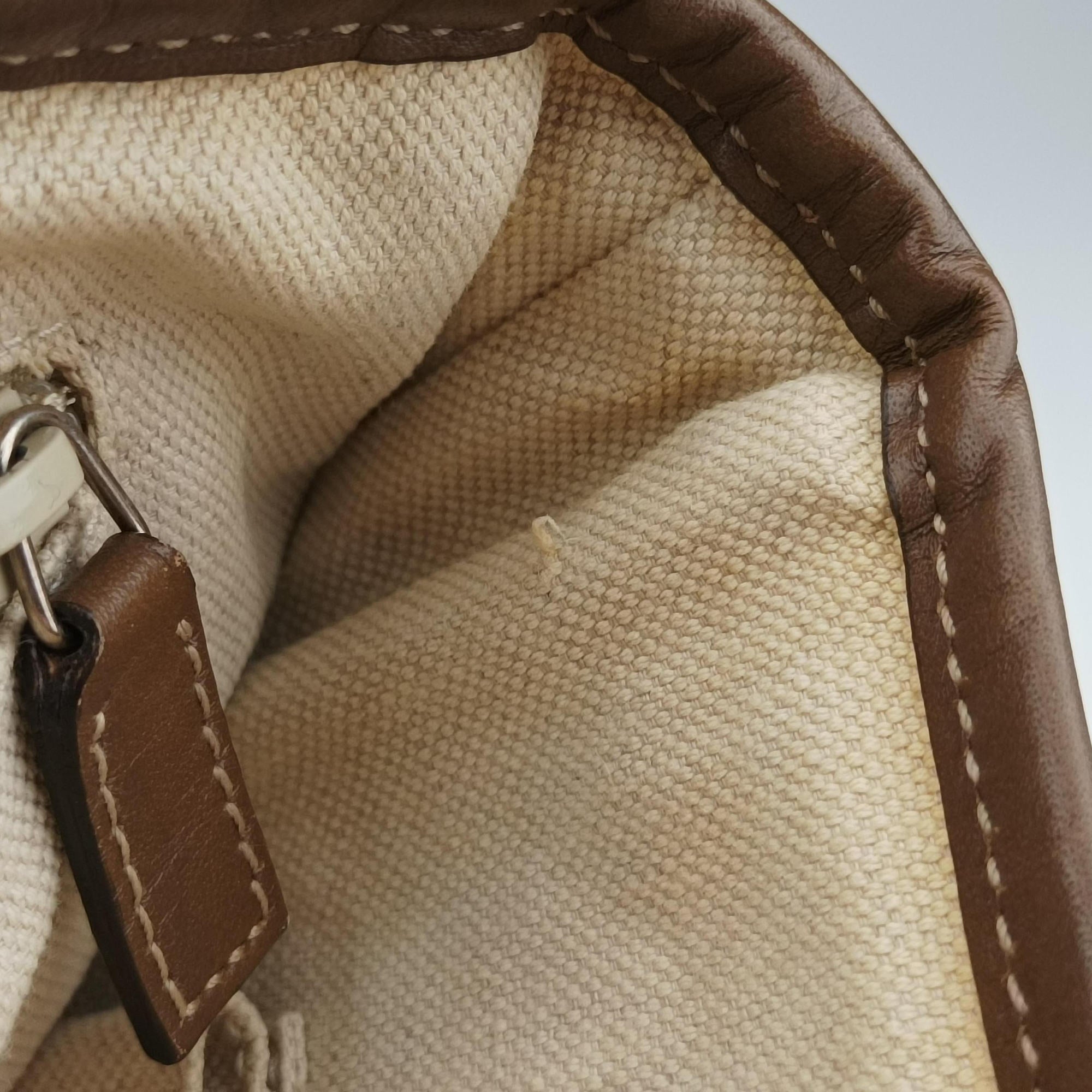 Pre-owned Gucci Diamante Brown canvas×leather 295679 shoulderbag | stylenewstar