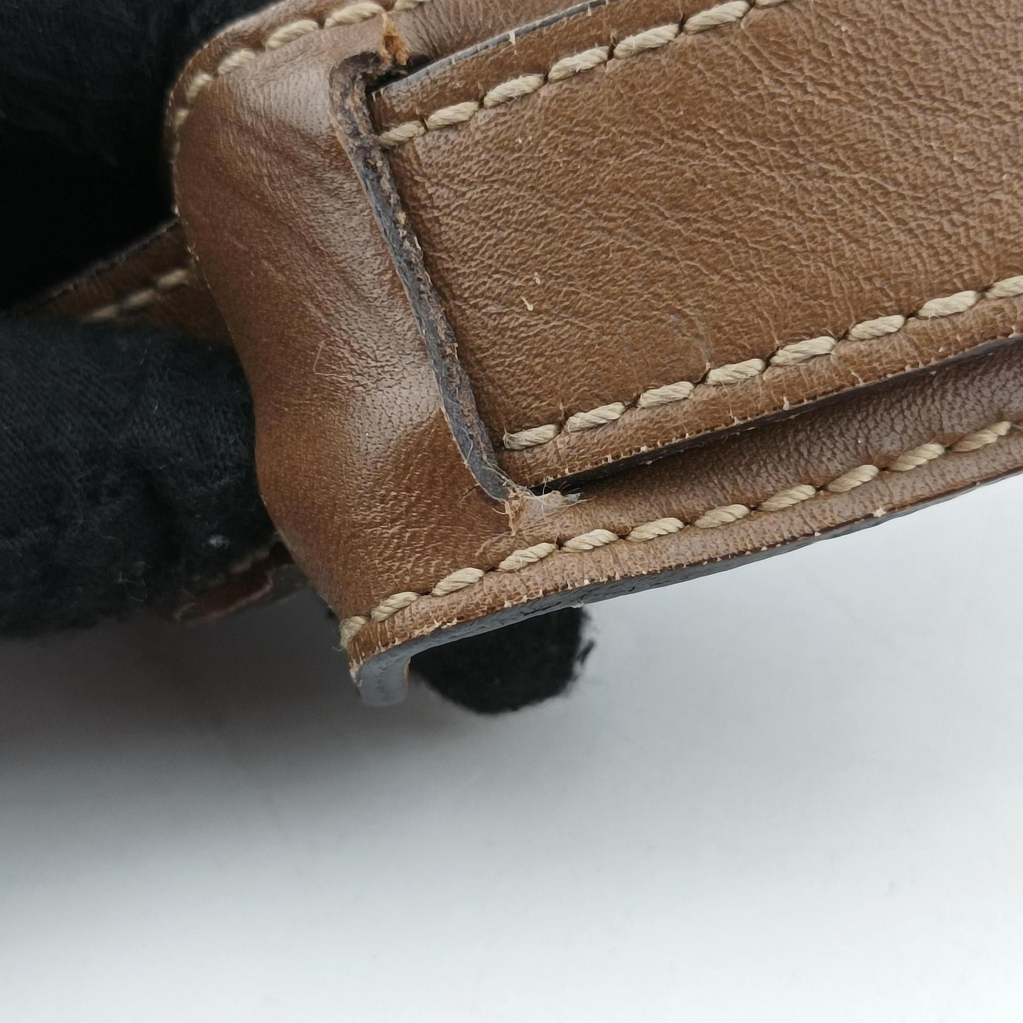 Pre-owned Gucci Diamante Brown canvas×leather 295679 shoulderbag | stylenewstar