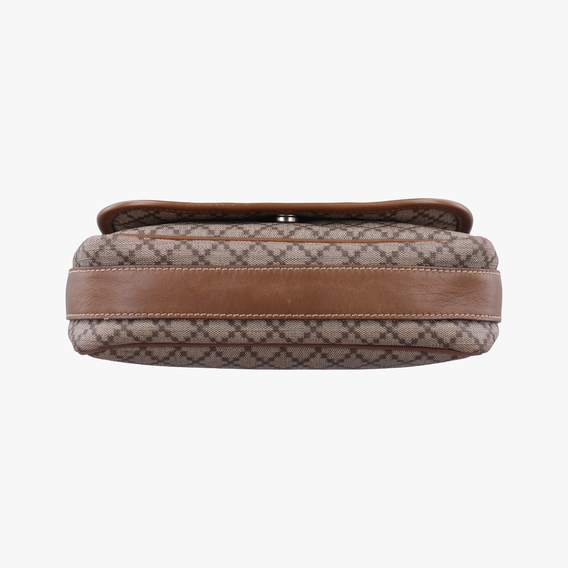 Pre-owned Gucci Diamante Brown canvas×leather 295679 shoulderbag | stylenewstar