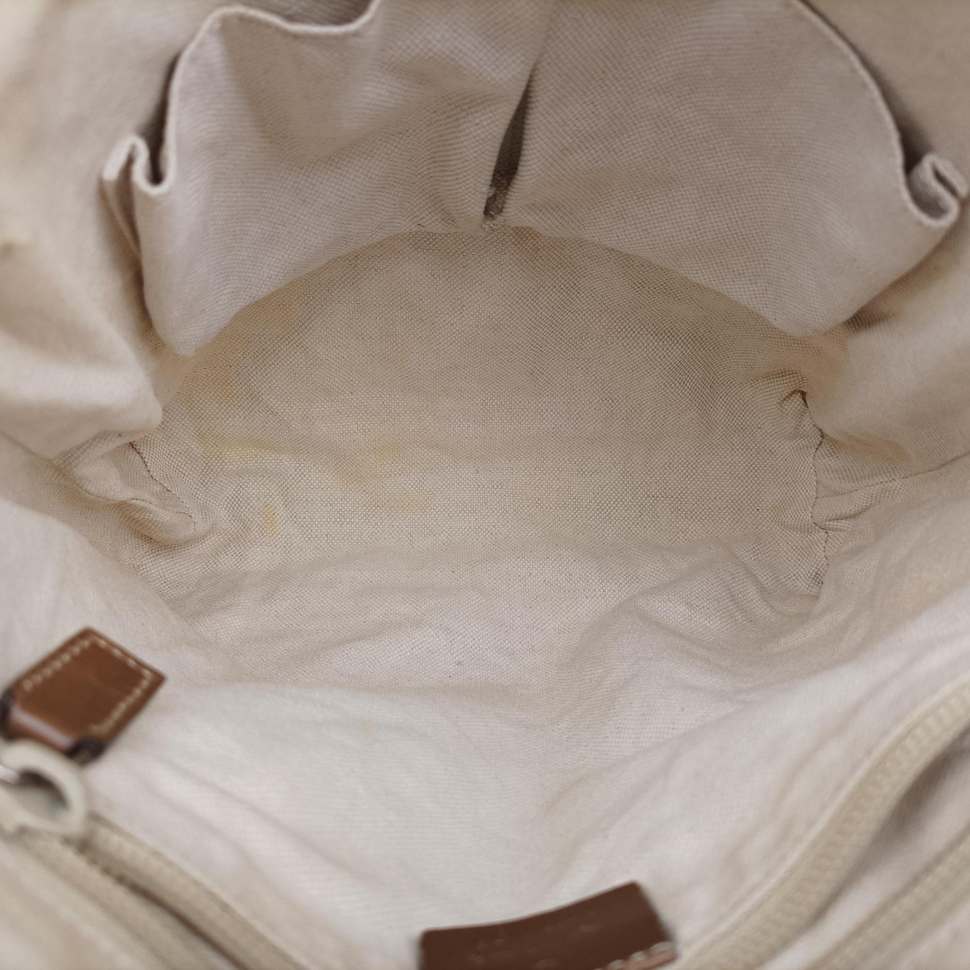 Pre-owned Gucci Diamante Brown canvas×leather 295679 shoulderbag | stylenewstar