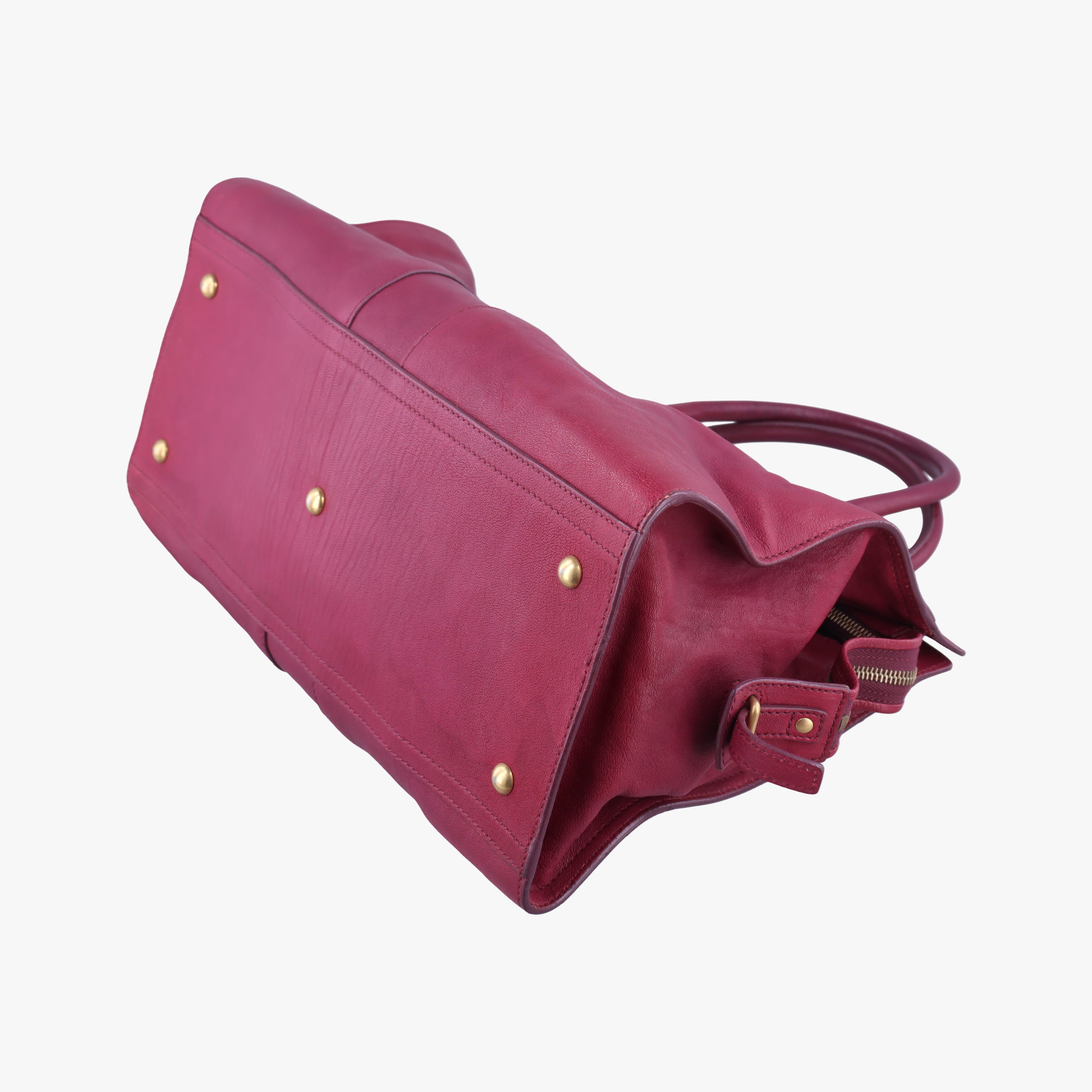 Secondhand Yves Saint Laurent Cabas ChYc Purple Leather 279079 handbag | stylenewstar