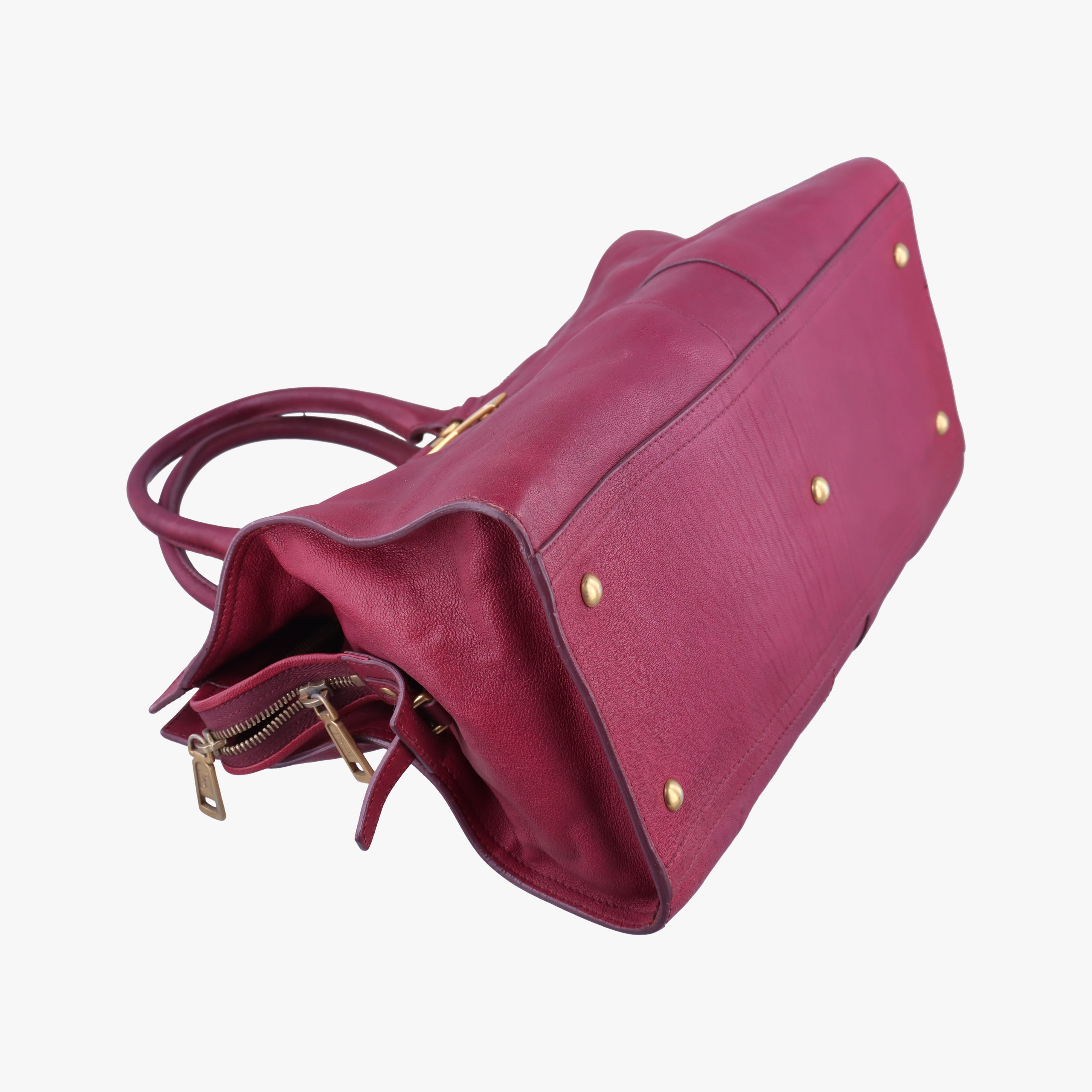Secondhand Yves Saint Laurent Cabas ChYc Purple Leather 279079 handbag | stylenewstar