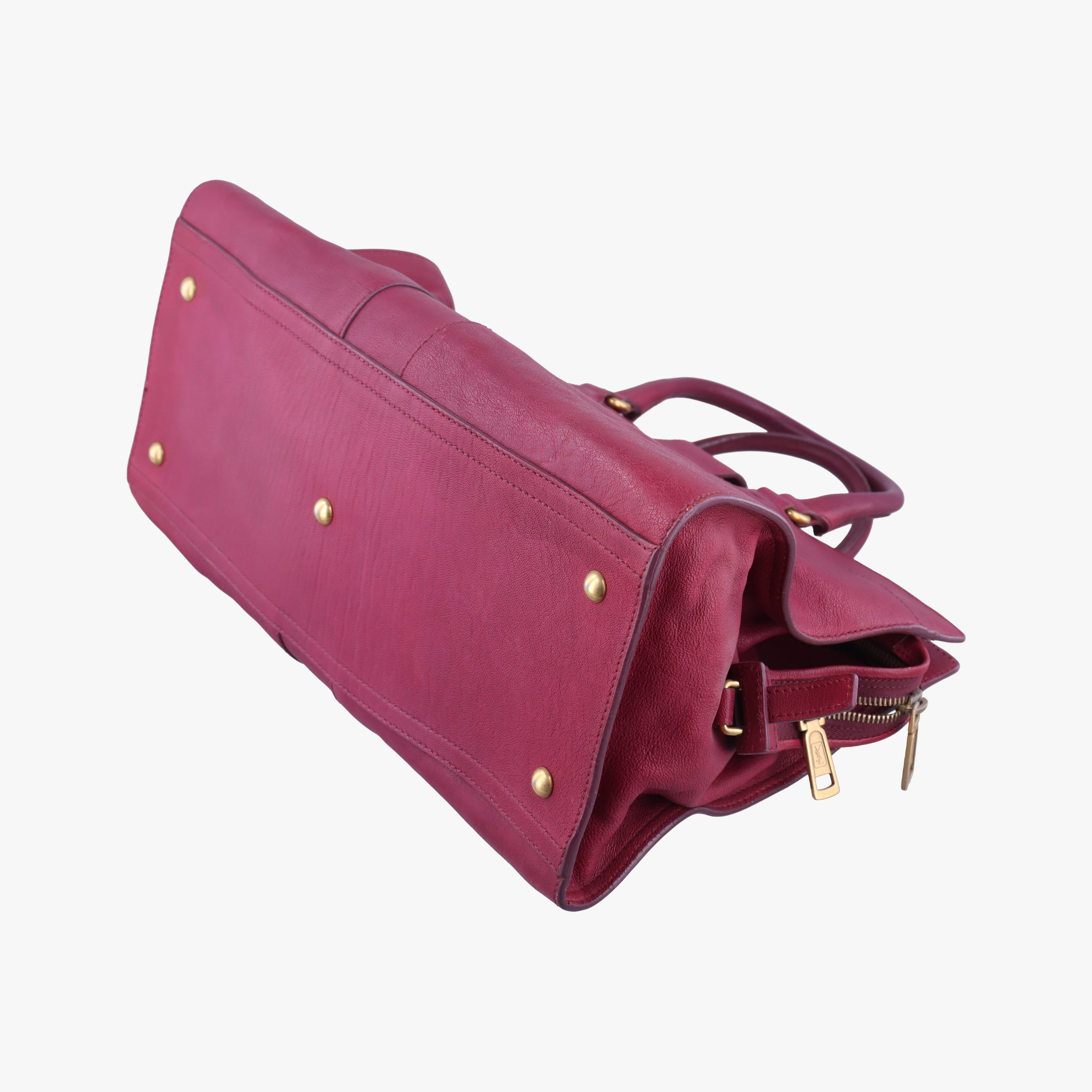 Secondhand Yves Saint Laurent Cabas ChYc Purple Leather 279079 handbag | stylenewstar