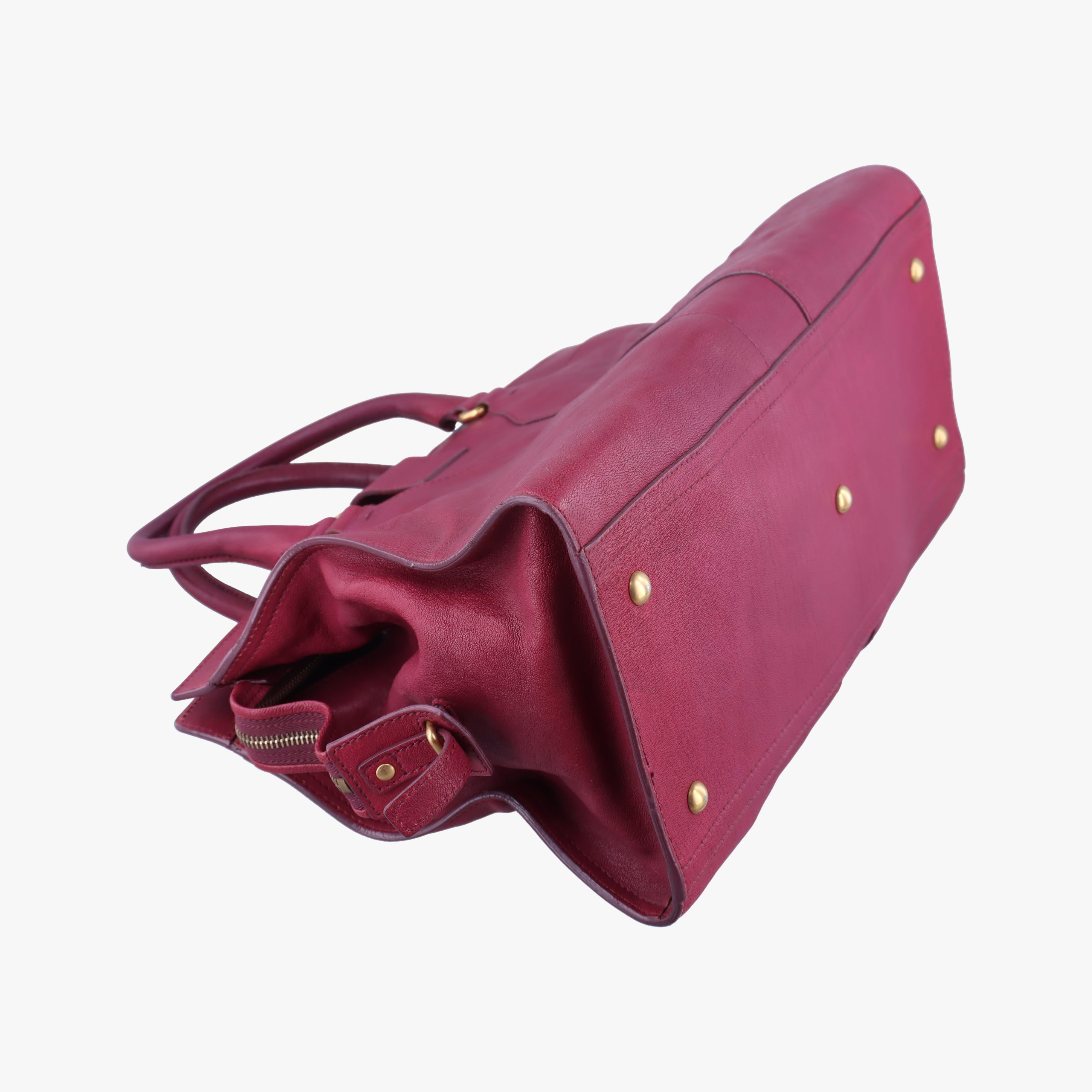 Secondhand Yves Saint Laurent Cabas ChYc Purple Leather 279079 handbag | stylenewstar
