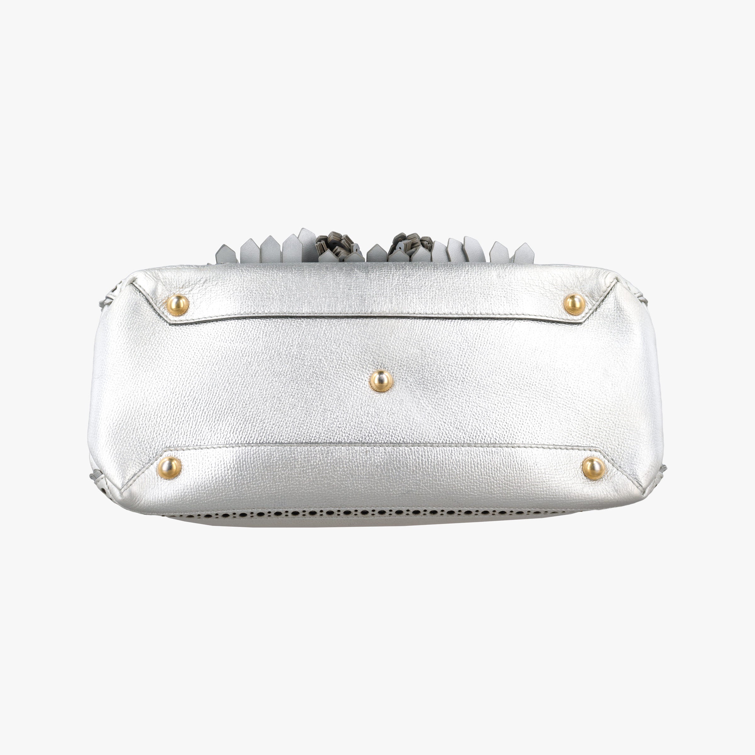 Pre-owned Burberry Medium Brogue Banner Silver leather  shoulderbag | stylenewstar