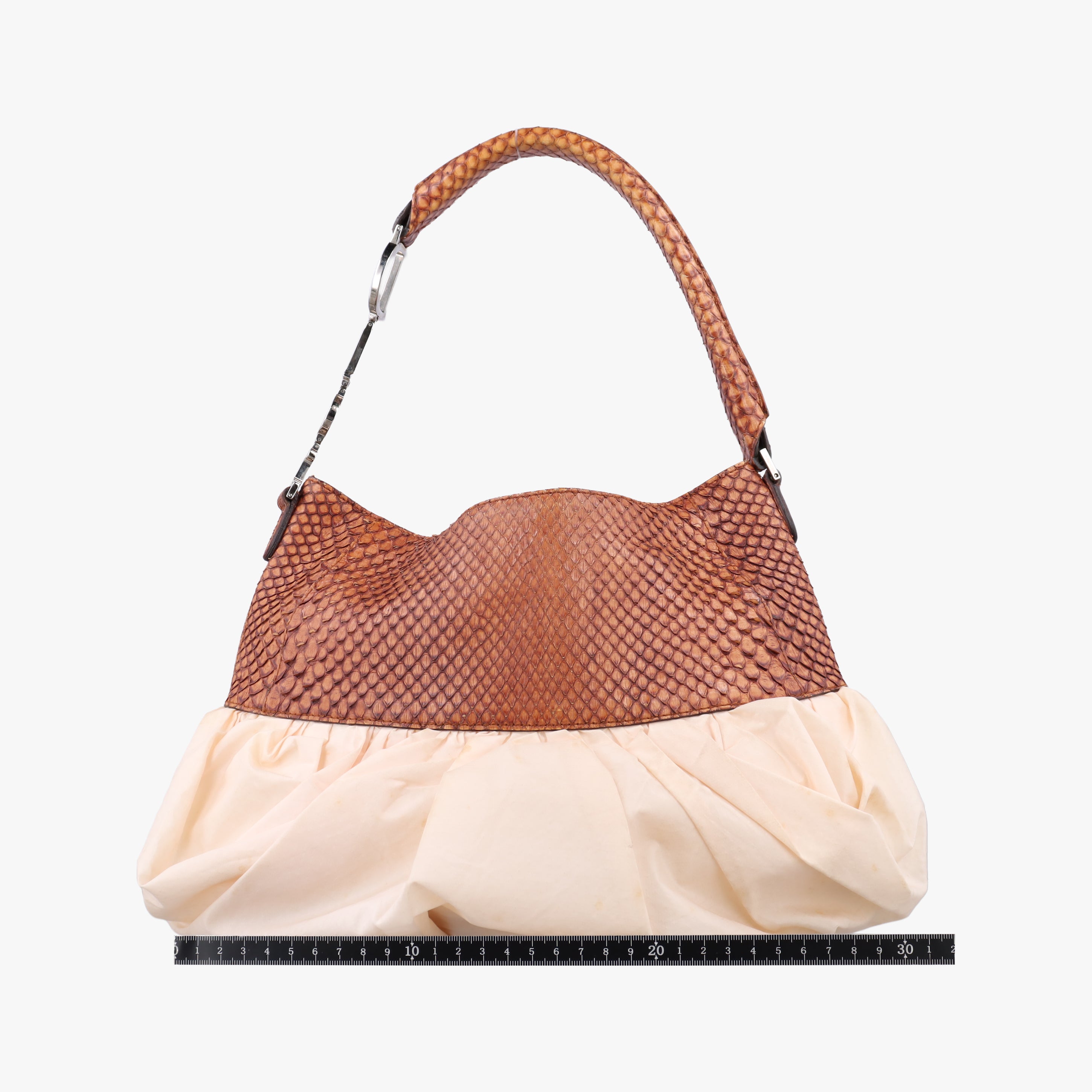 Vintage Christian Dior Ballet Corset Hobo Medium pink×Brown Fabric×snakeskin  handbag | stylenewstar