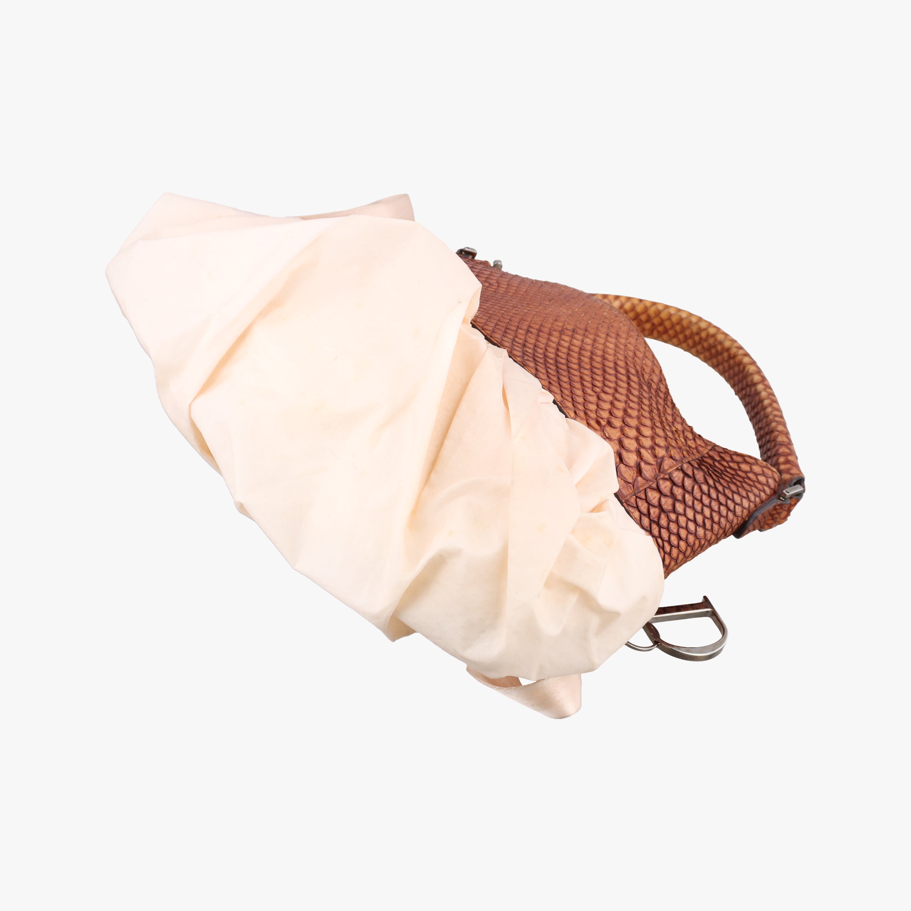 Vintage Christian Dior Ballet Corset Hobo Medium pink×Brown Fabric×snakeskin  handbag | stylenewstar