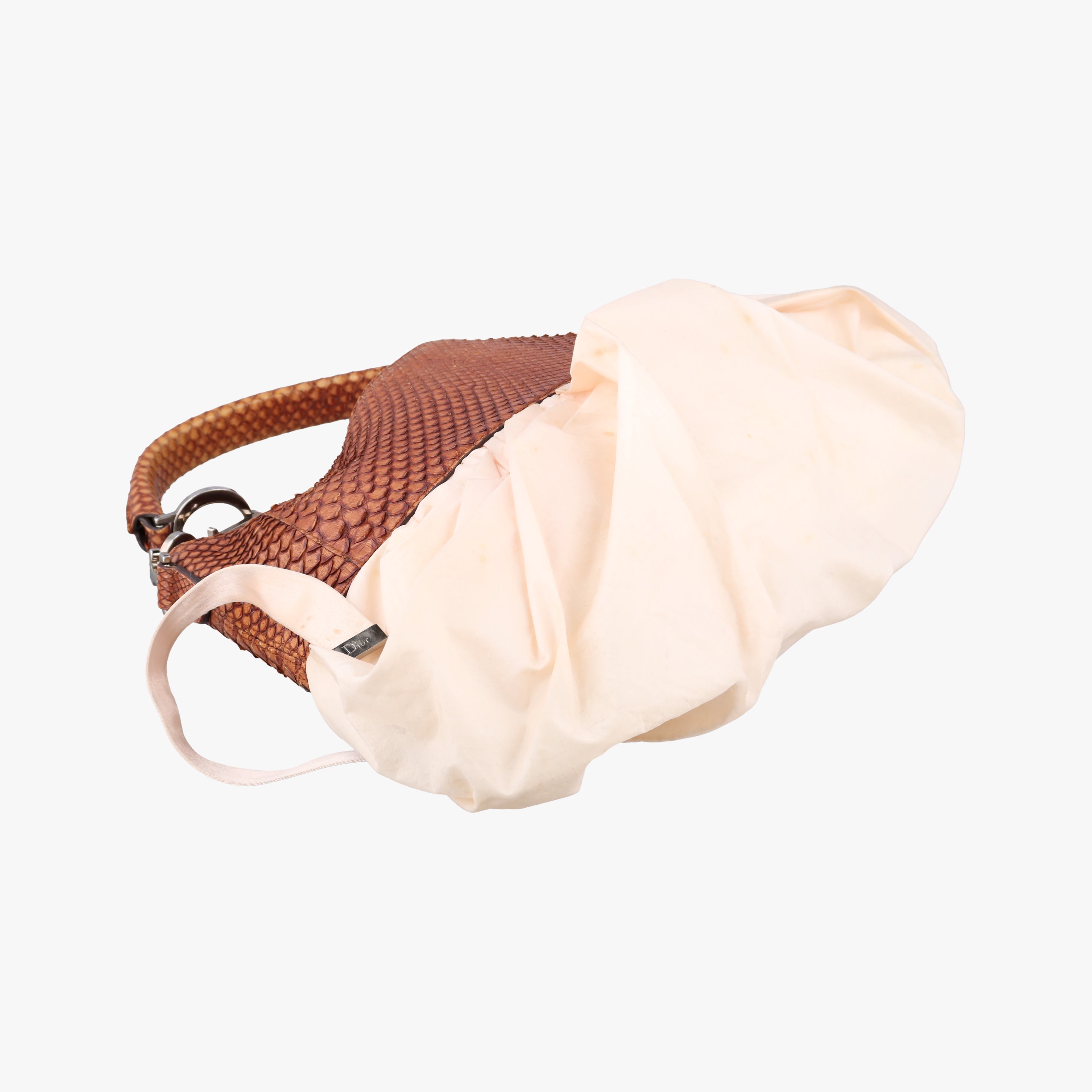 Vintage Christian Dior Ballet Corset Hobo Medium pink×Brown Fabric×snakeskin  handbag | stylenewstar