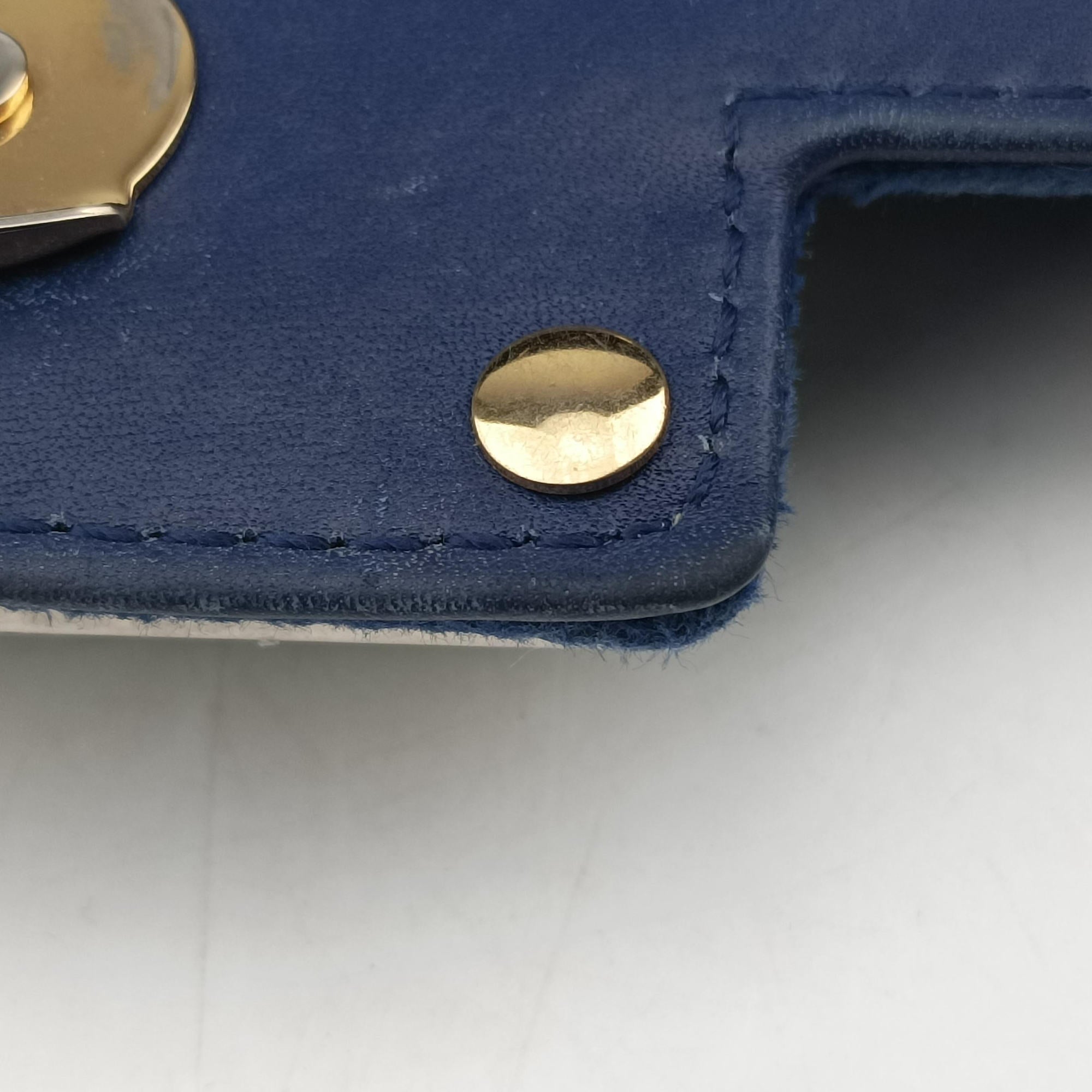 Pre-owned Gucci Square G Navy velour 544242 shoulderbag | stylenewstar