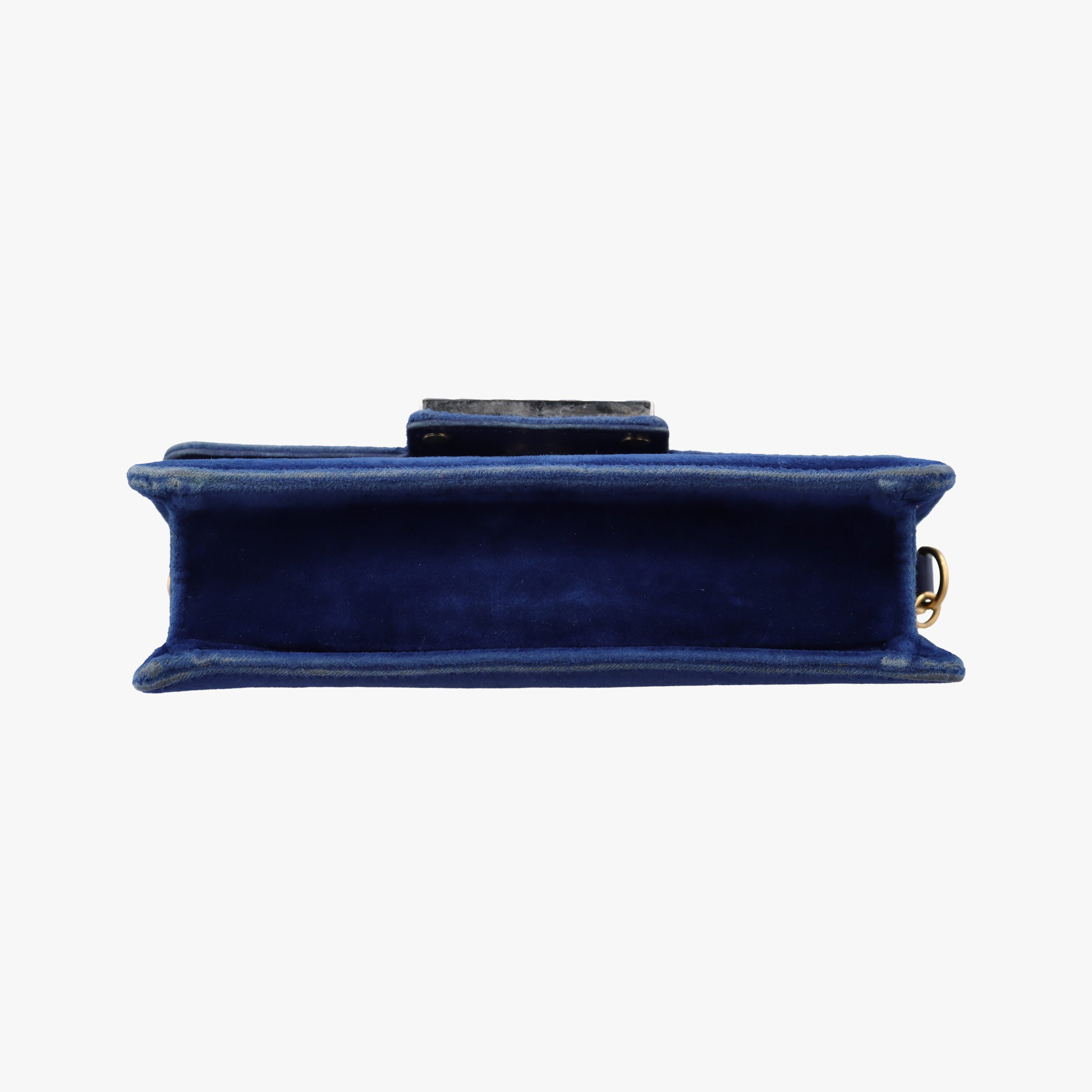 Pre-owned Gucci Square G Navy velour 544242 shoulderbag | stylenewstar