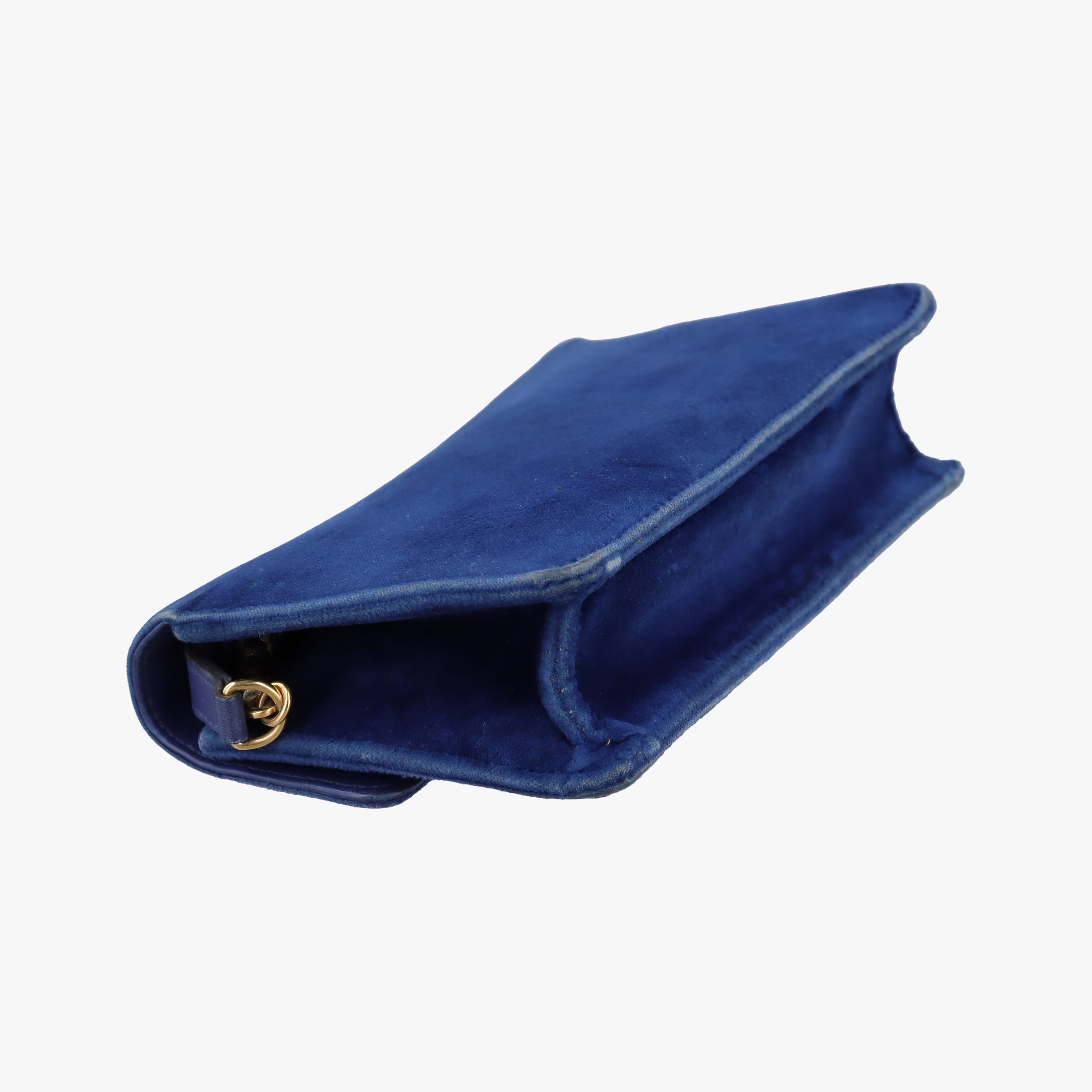 Pre-owned Gucci Square G Navy velour 544242 shoulderbag | stylenewstar