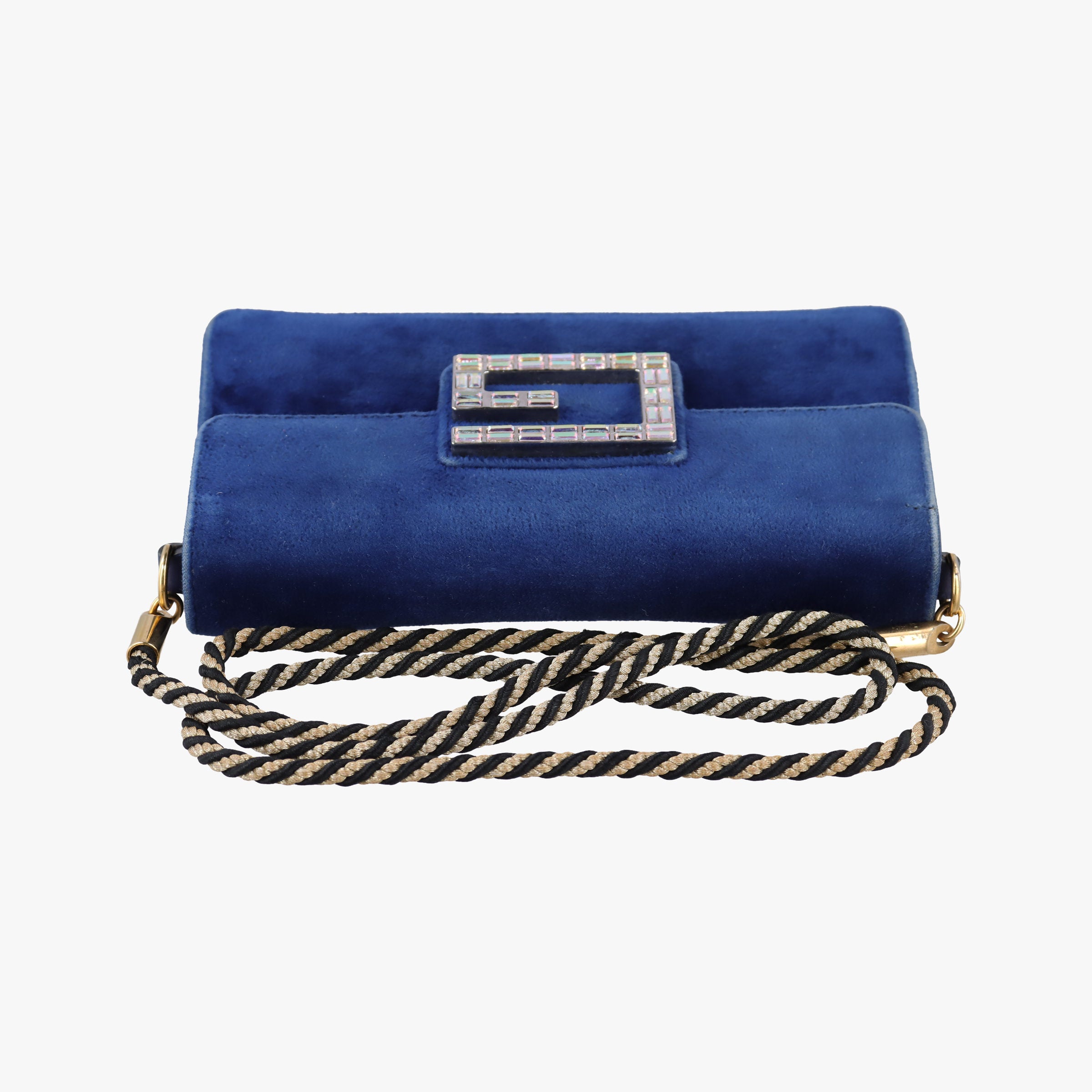 Pre-owned Gucci Square G Navy velour 544242 shoulderbag | stylenewstar