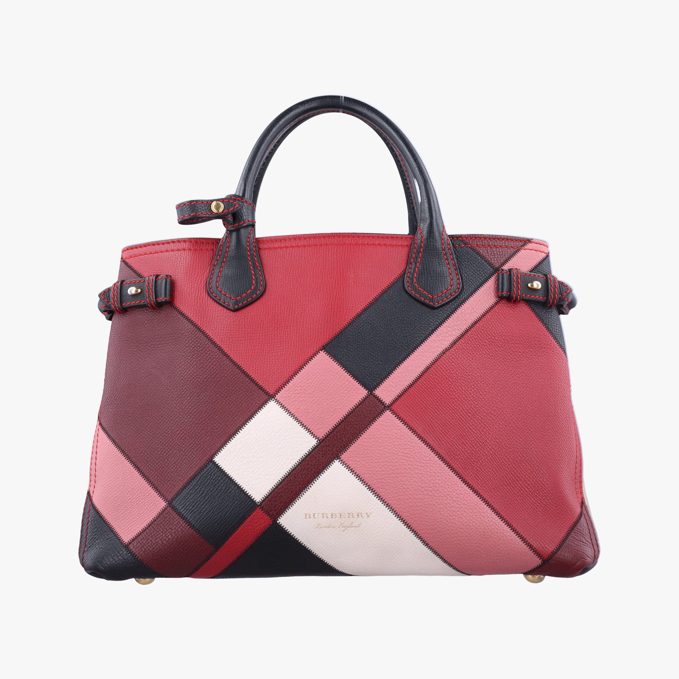 Pre-owned Burberry Banner Patchwork Medium Tote Multicolour Leather CF 402 handbag | stylenewstar