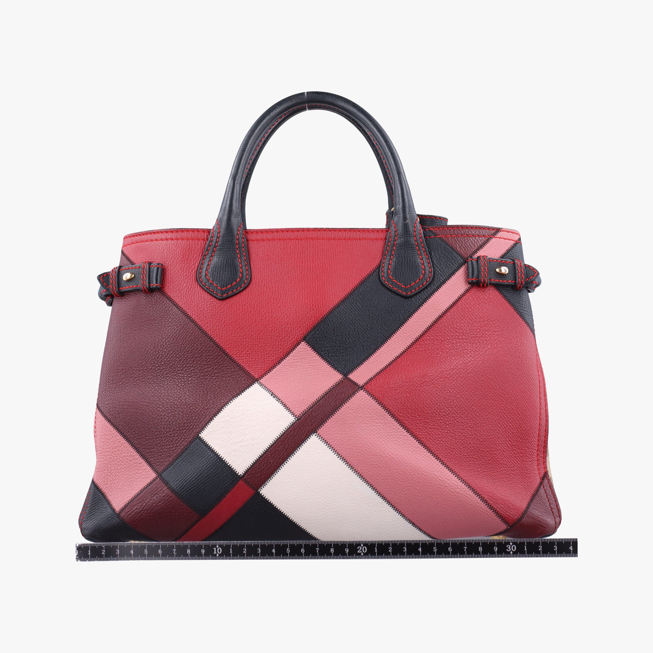 Pre-owned Burberry Banner Patchwork Medium Tote Multicolour Leather CF 402 handbag | stylenewstar