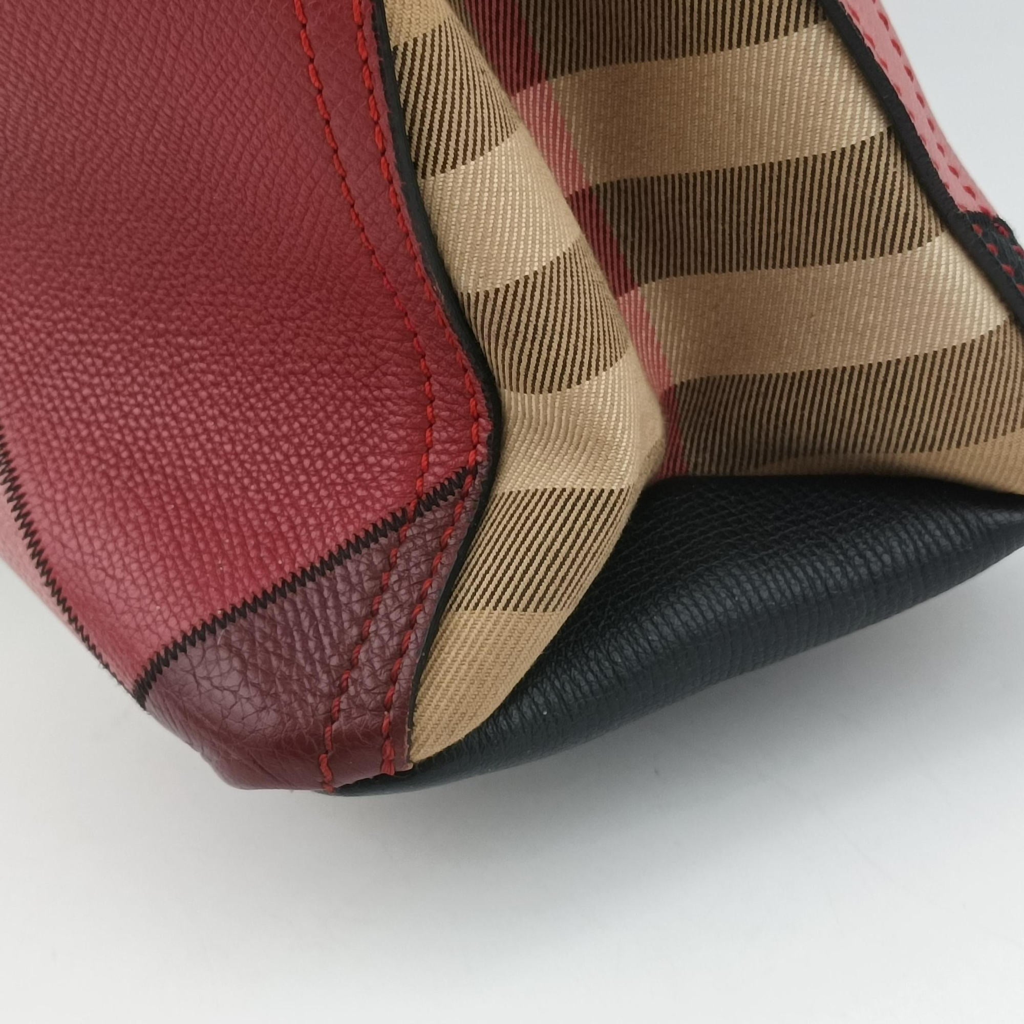 Pre-owned Burberry Banner Patchwork Medium Tote Multicolour Leather CF 402 handbag | stylenewstar