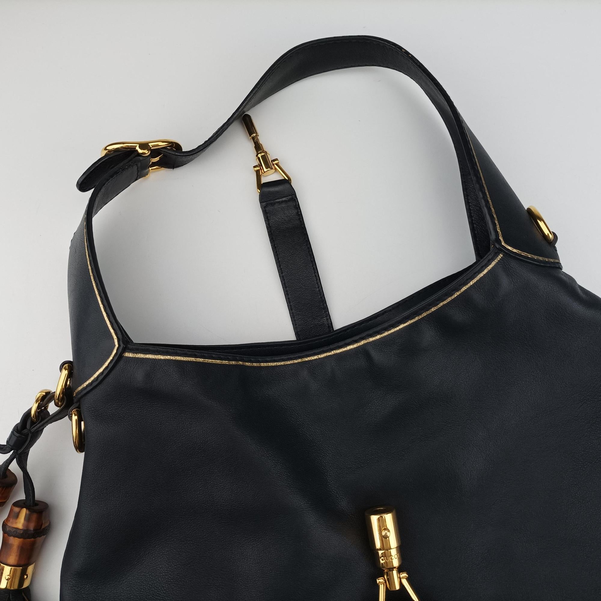 Pre-owned Gucci New Jackie Black Leather 281178 shoulderbag | stylenewstar