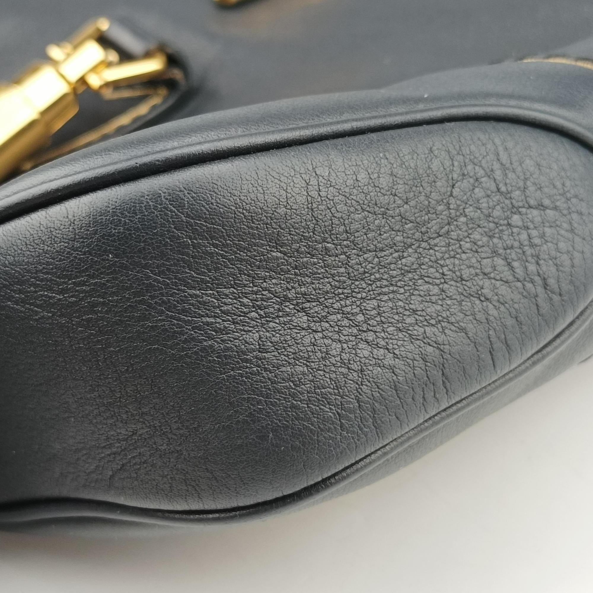 Pre-owned Gucci New Jackie Black Leather 281178 shoulderbag | stylenewstar