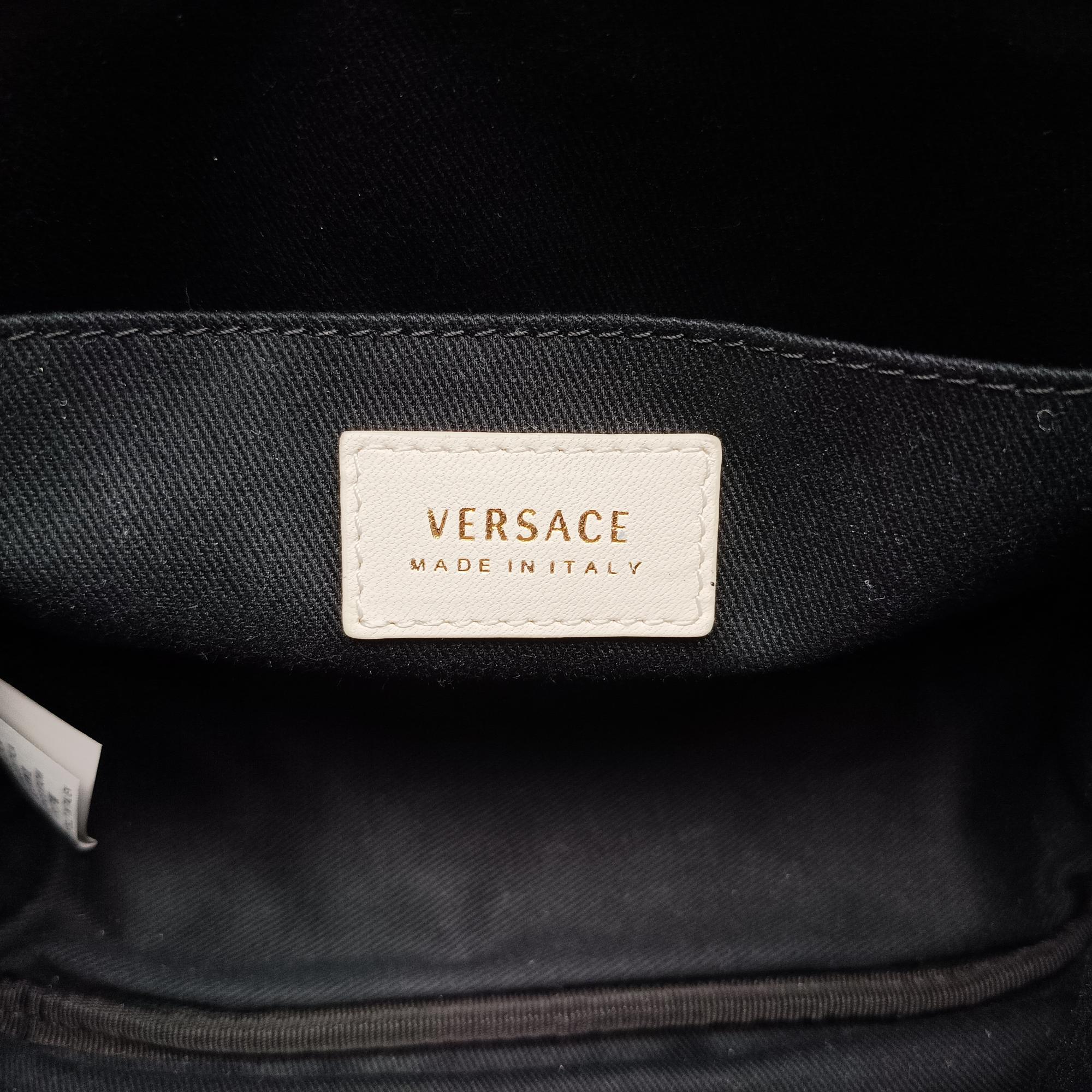 Pre-owned VERSACE medusa White leather  shoulderbag | stylenewstar