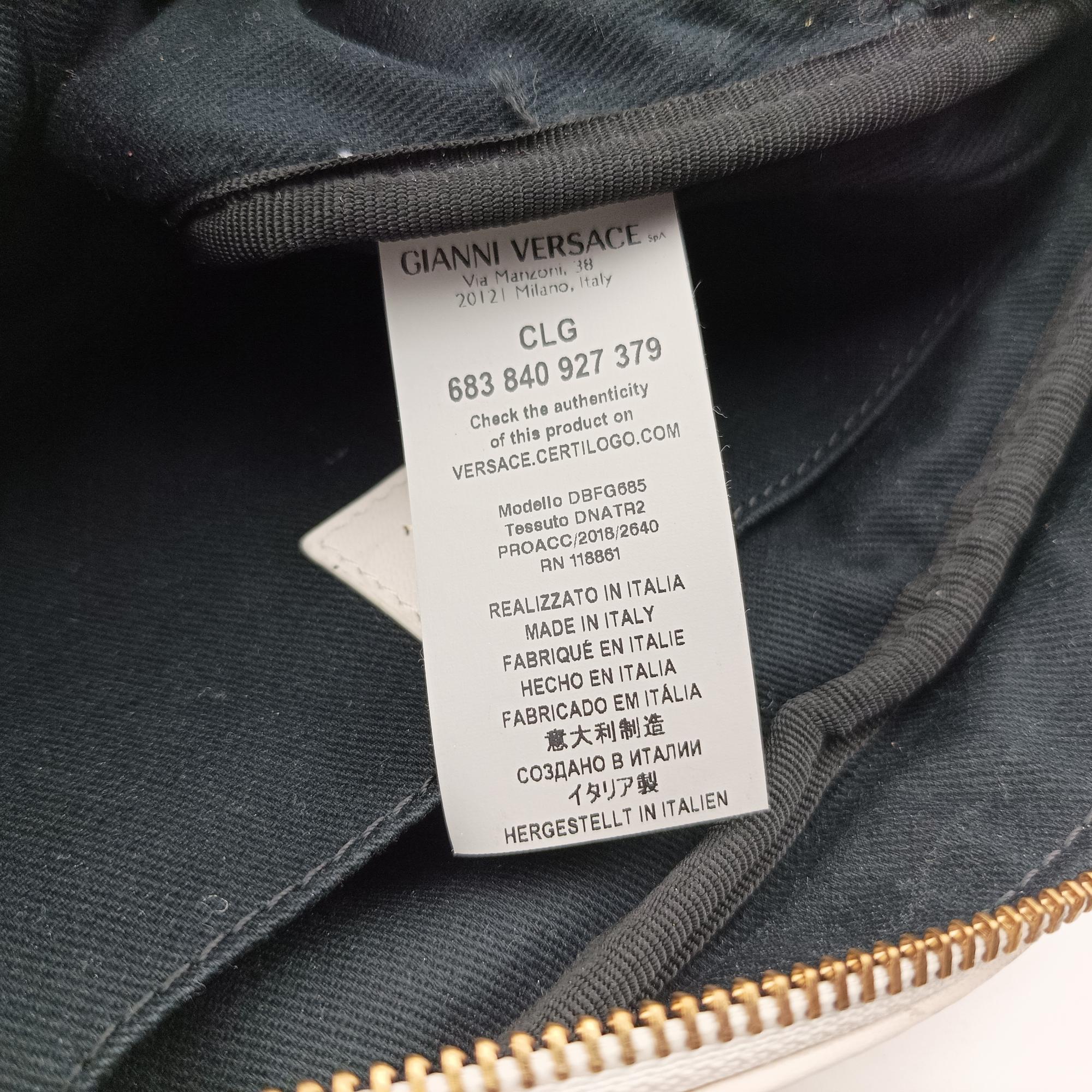Pre-owned VERSACE medusa White leather  shoulderbag | stylenewstar