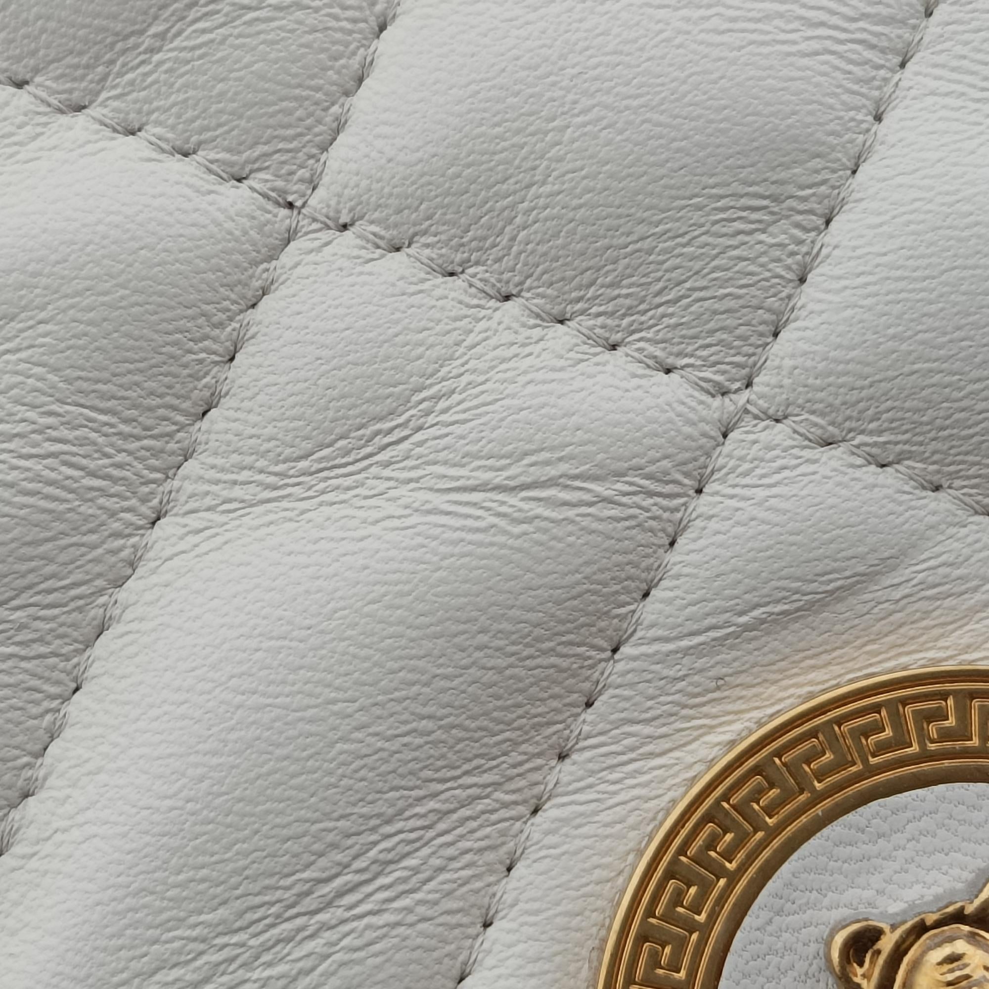 Pre-owned VERSACE medusa White leather  shoulderbag | stylenewstar