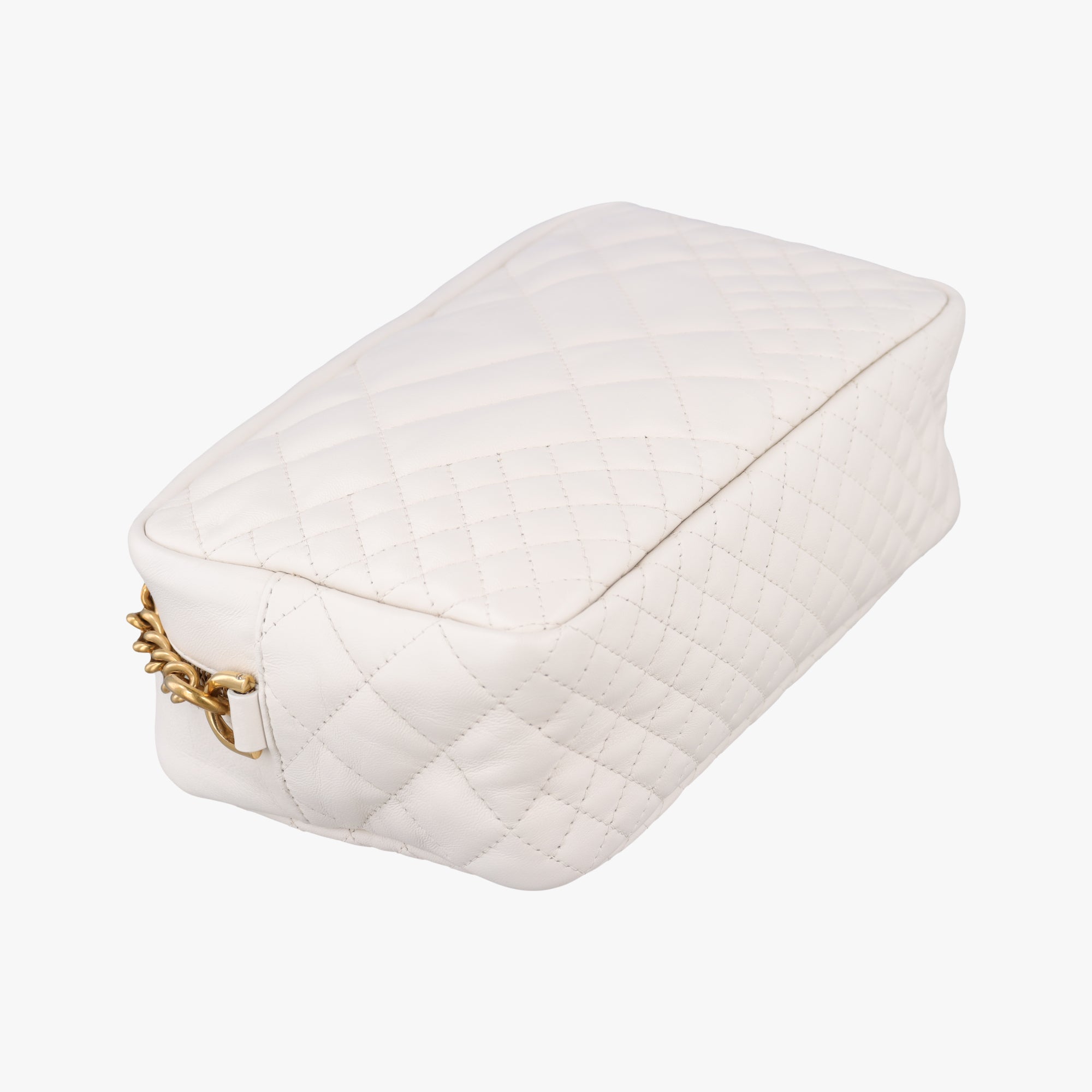 Pre-owned VERSACE medusa White leather  shoulderbag | stylenewstar