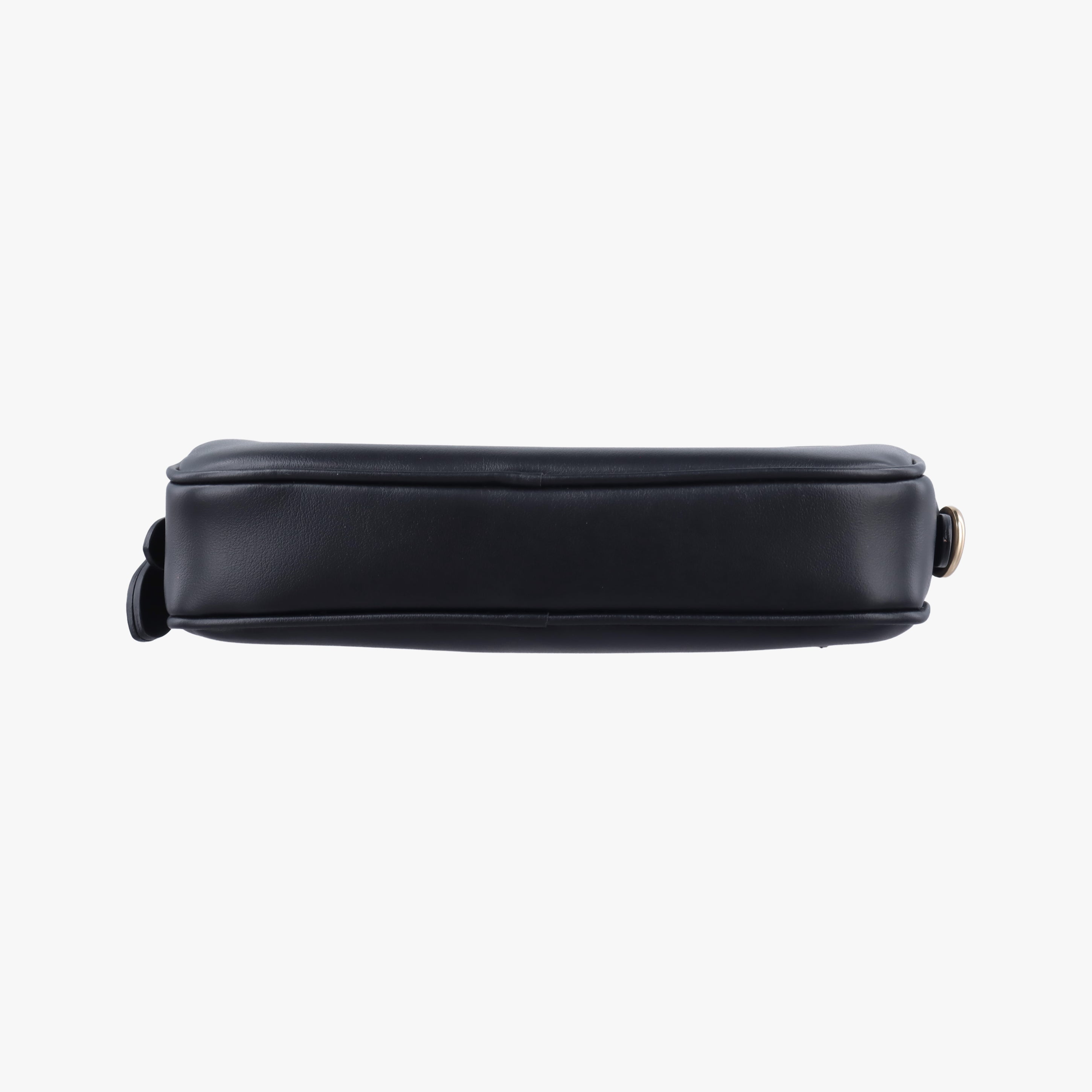 Pre-owned Miu Miu Logo belt Black leather  bum bag/waist bag | stylenewstar