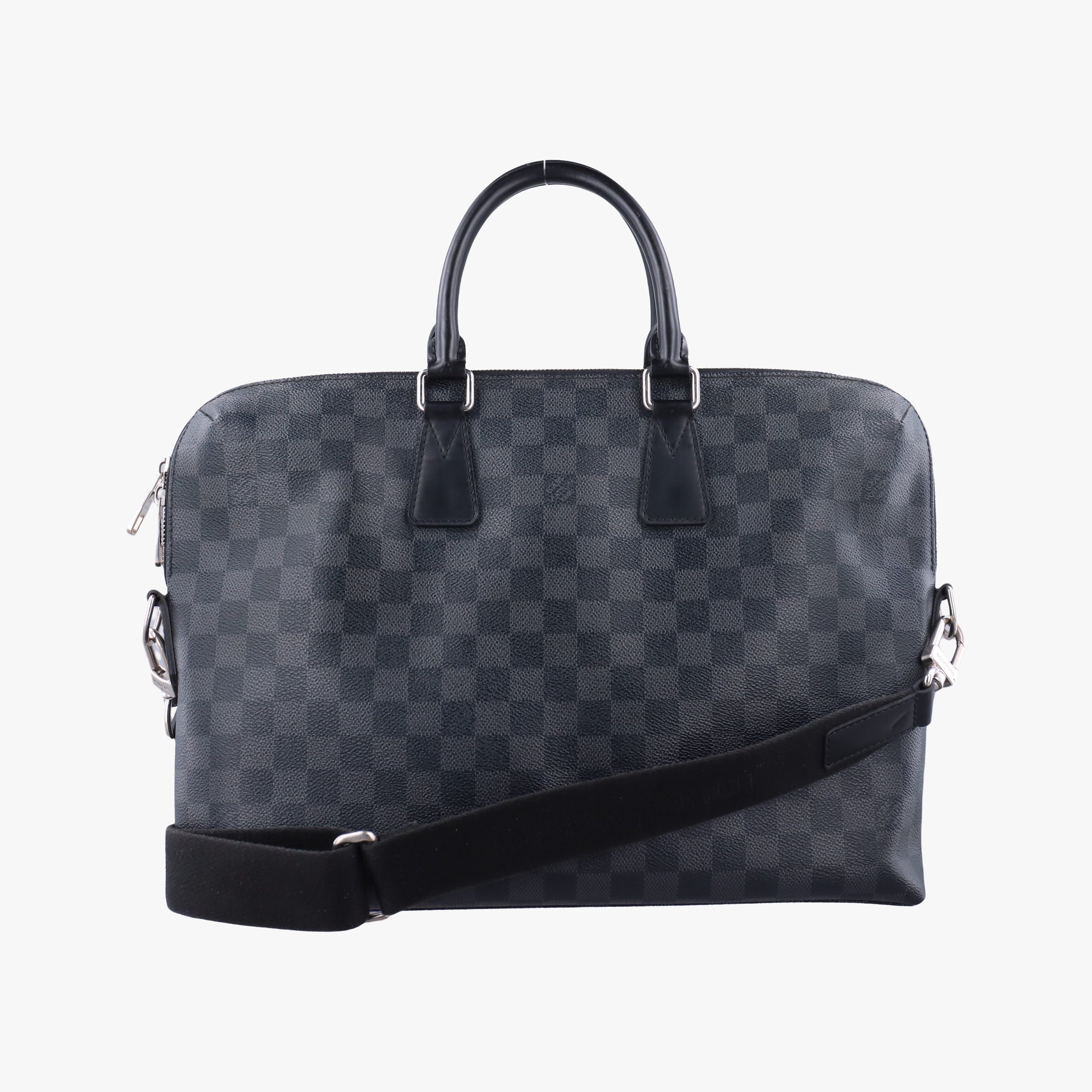 Pre-owned Louis Vuitton Porte Documents Jour Noir Damier Graphite N48224 shoulderbag | stylenewstar
