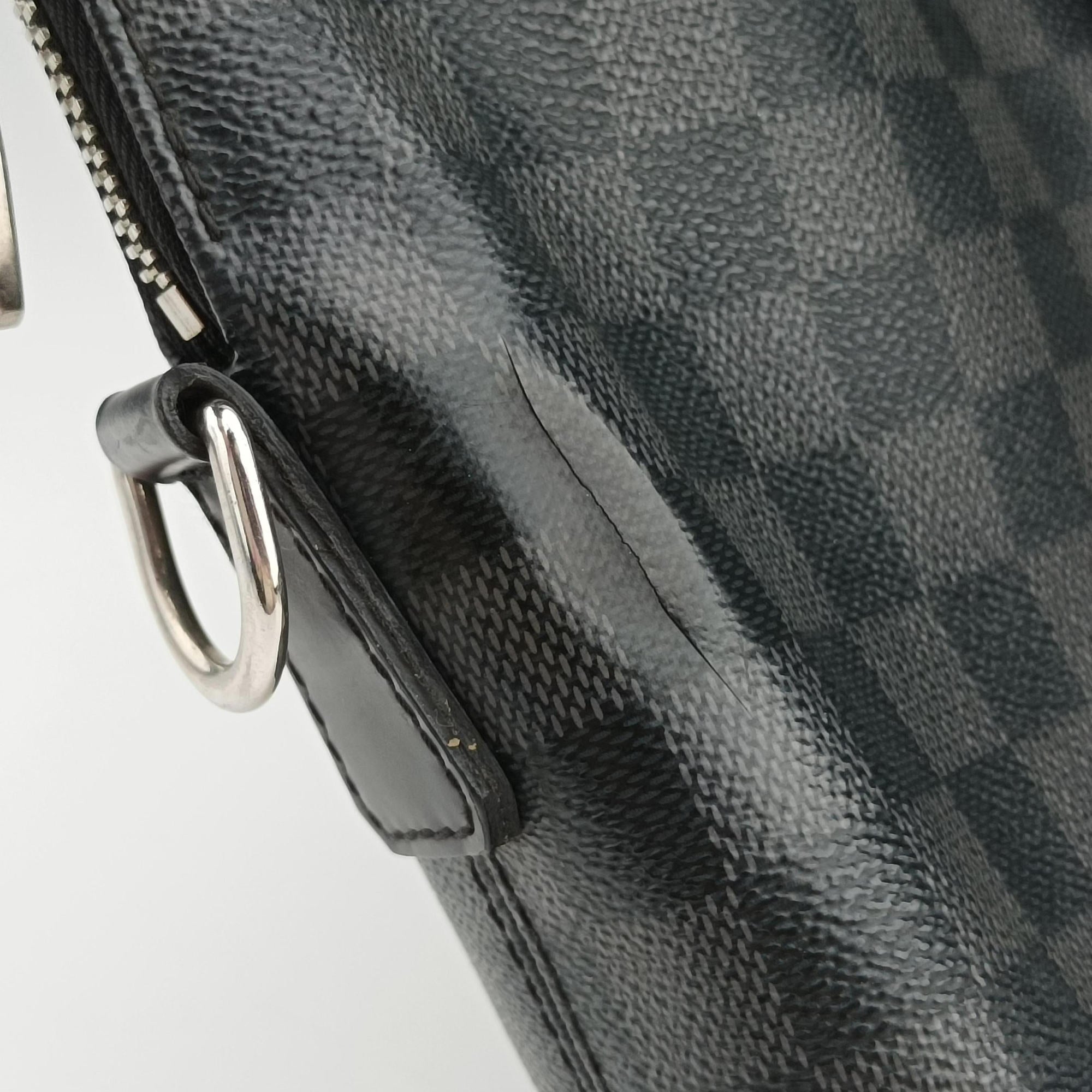 Pre-owned Louis Vuitton Porte Documents Jour Noir Damier Graphite N48224 shoulderbag | stylenewstar