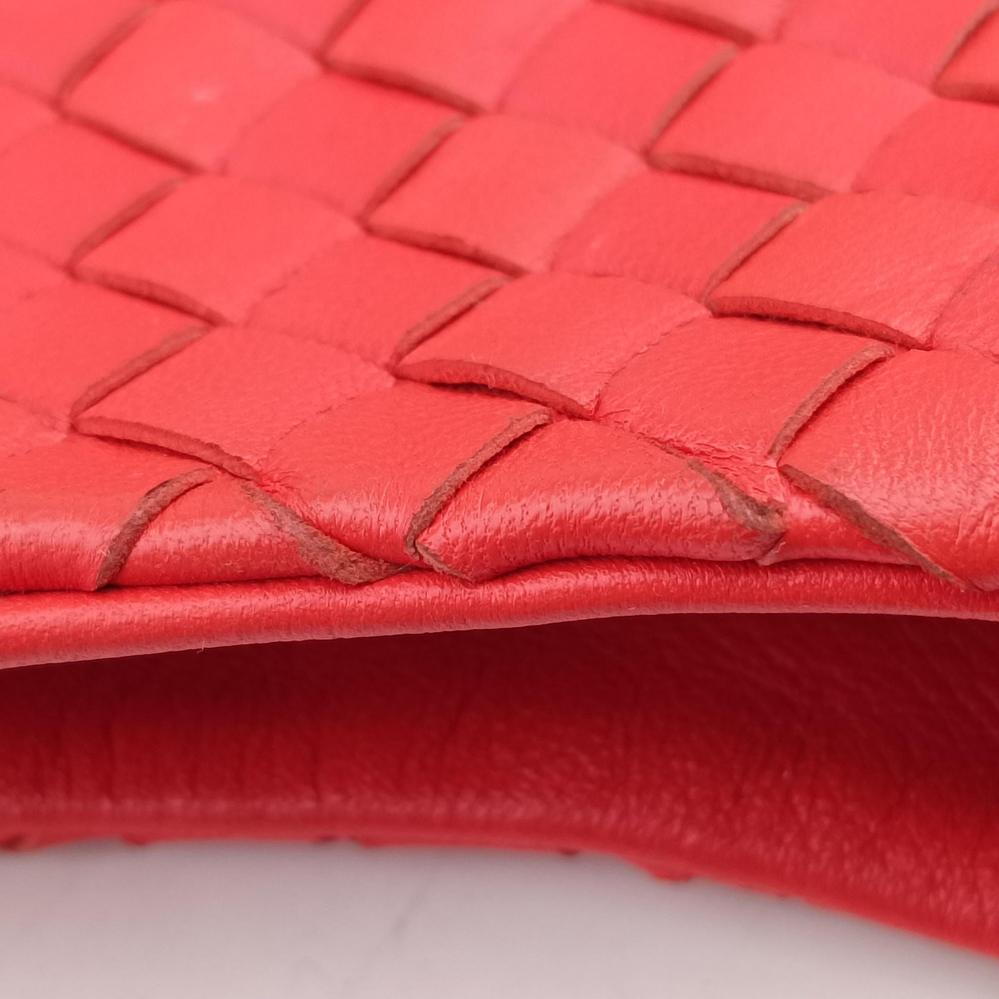 Pre-owned Bottega Veneta CAMPANA Intrecciato Orange lambskin  shoulderbag | stylenewstar