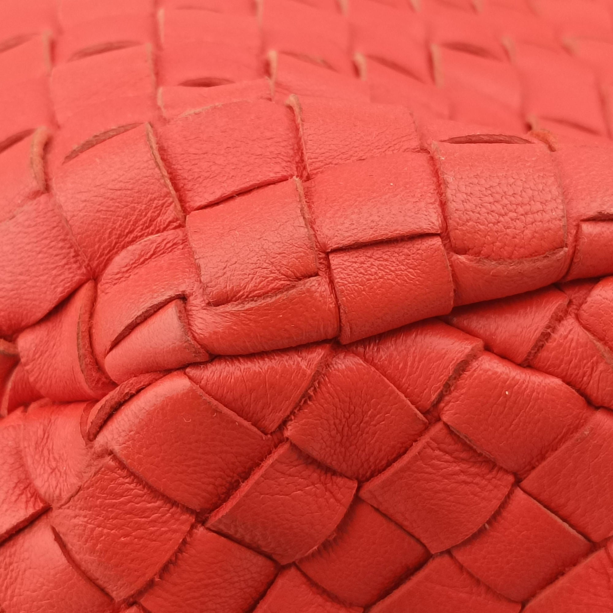 Pre-owned Bottega Veneta CAMPANA Intrecciato Orange lambskin  shoulderbag | stylenewstar