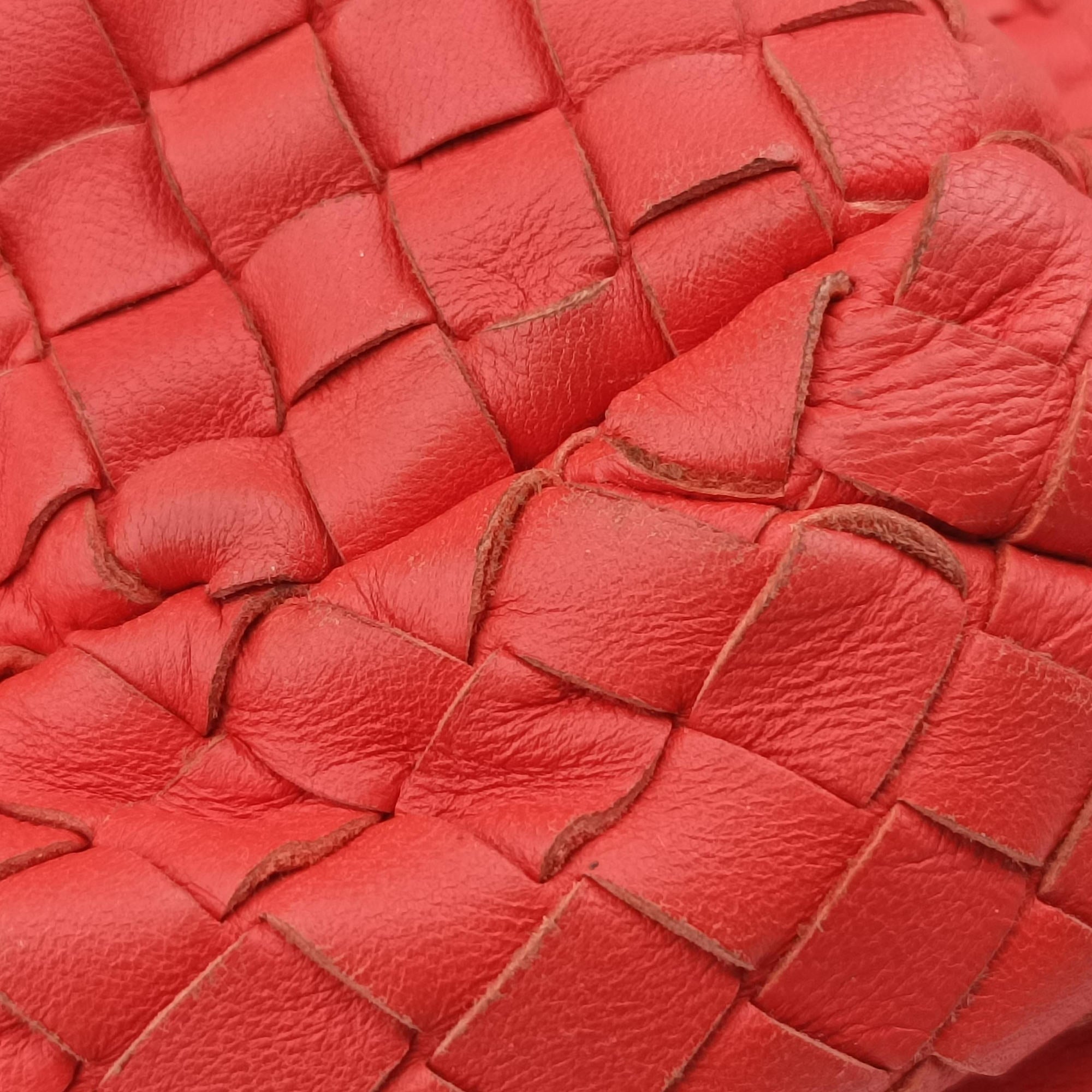 Pre-owned Bottega Veneta CAMPANA Intrecciato Orange lambskin  shoulderbag | stylenewstar