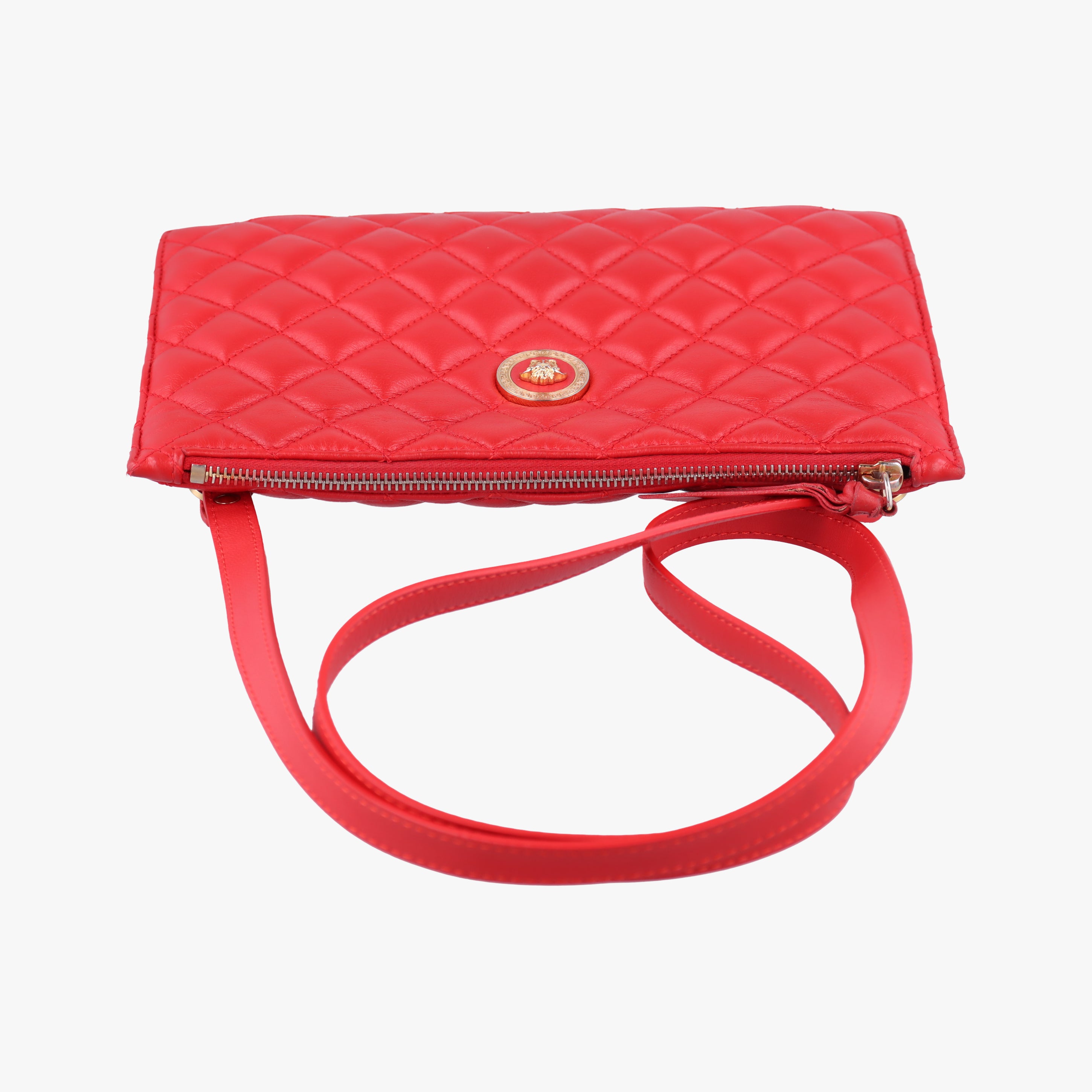 Secondhand VERSACE medusa Red leather  shoulderbag | stylenewstar