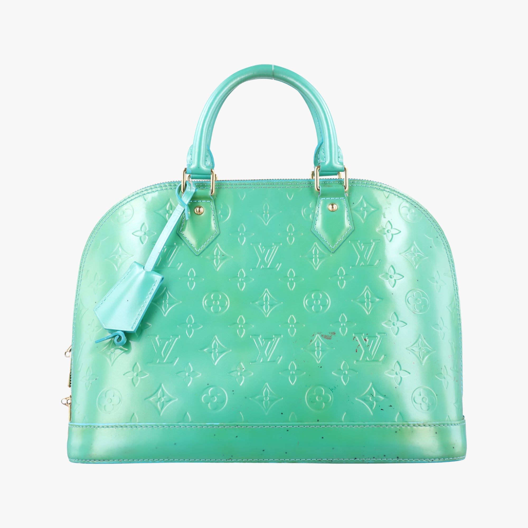 Pre-owned Louis Vuitton Alma PM Blue Lagon Vernis M91694 handbag | stylenewstar