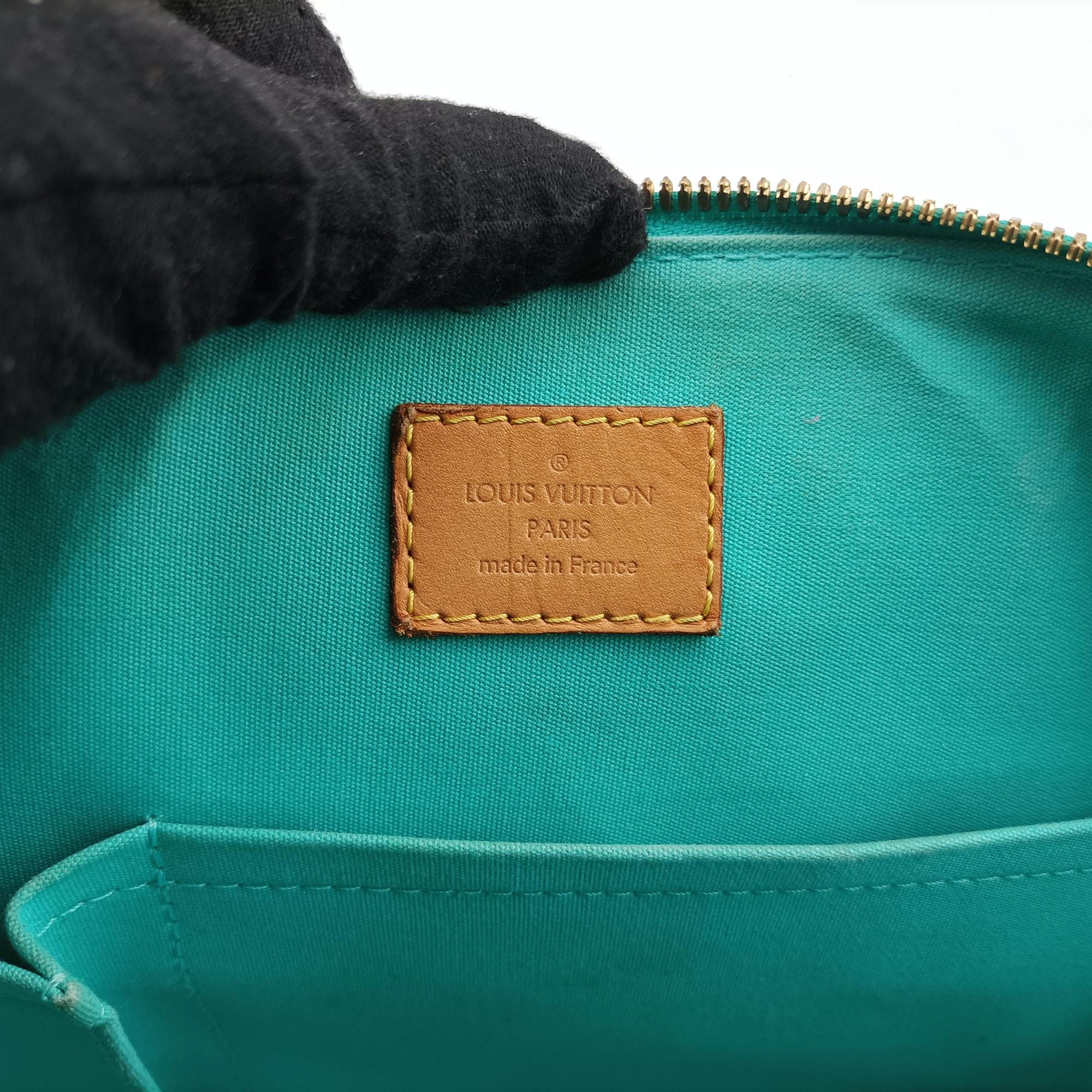 Pre-owned Louis Vuitton Alma PM Blue Lagon Vernis M91694 handbag | stylenewstar