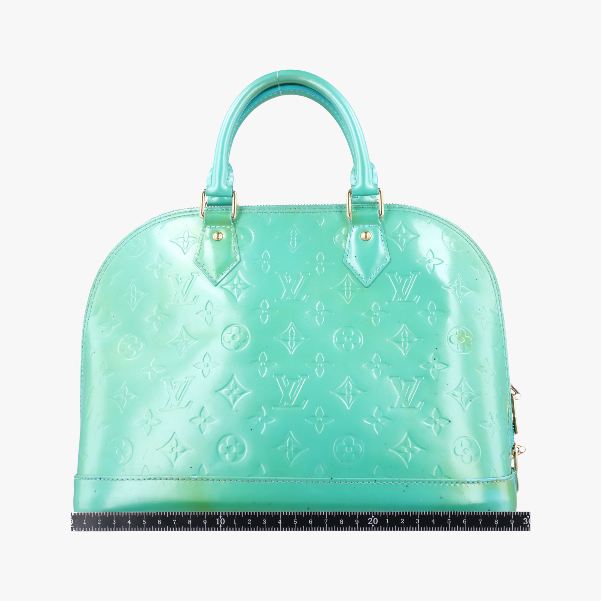Pre-owned Louis Vuitton Alma PM Blue Lagon Vernis M91694 handbag | stylenewstar