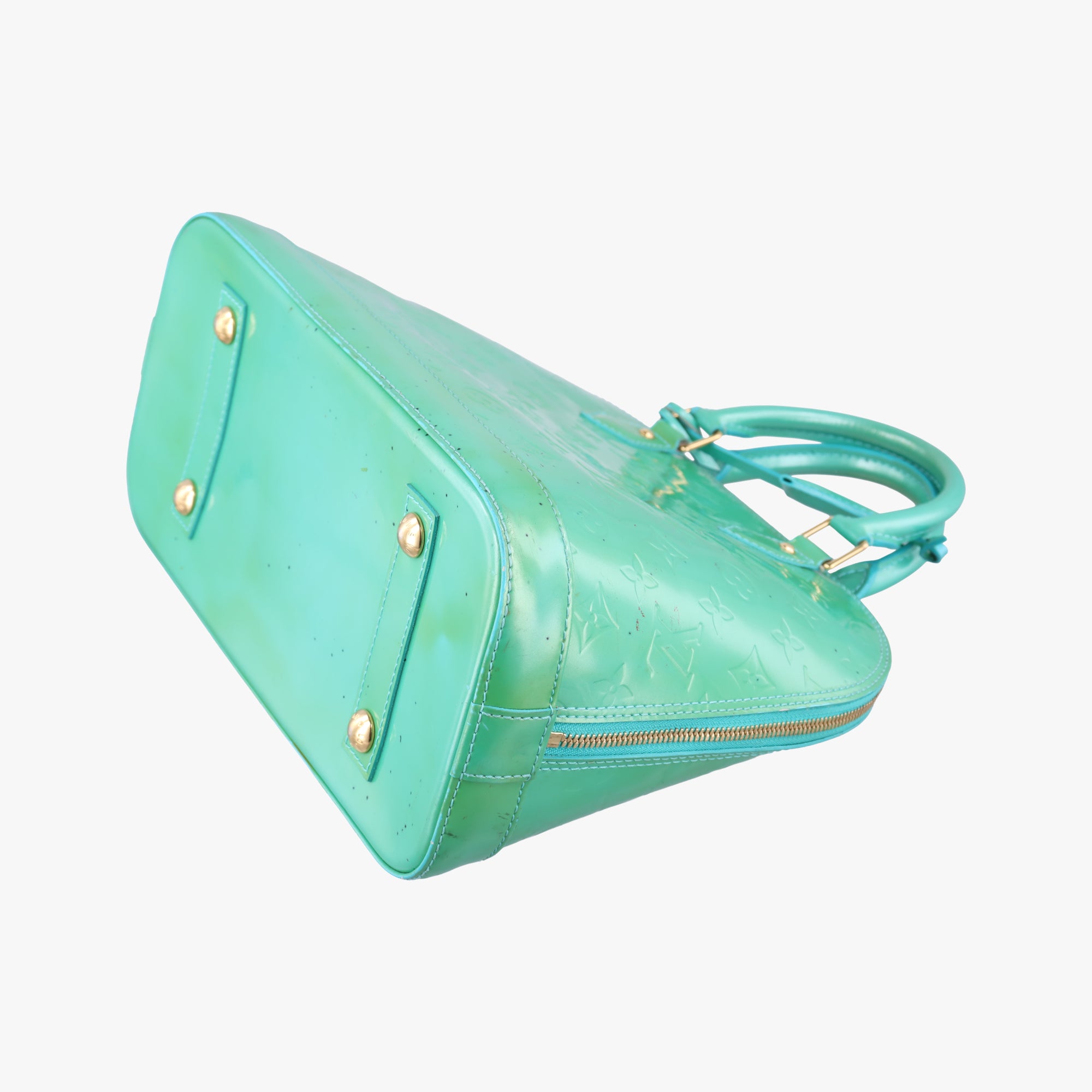 Pre-owned Louis Vuitton Alma PM Blue Lagon Vernis M91694 handbag | stylenewstar