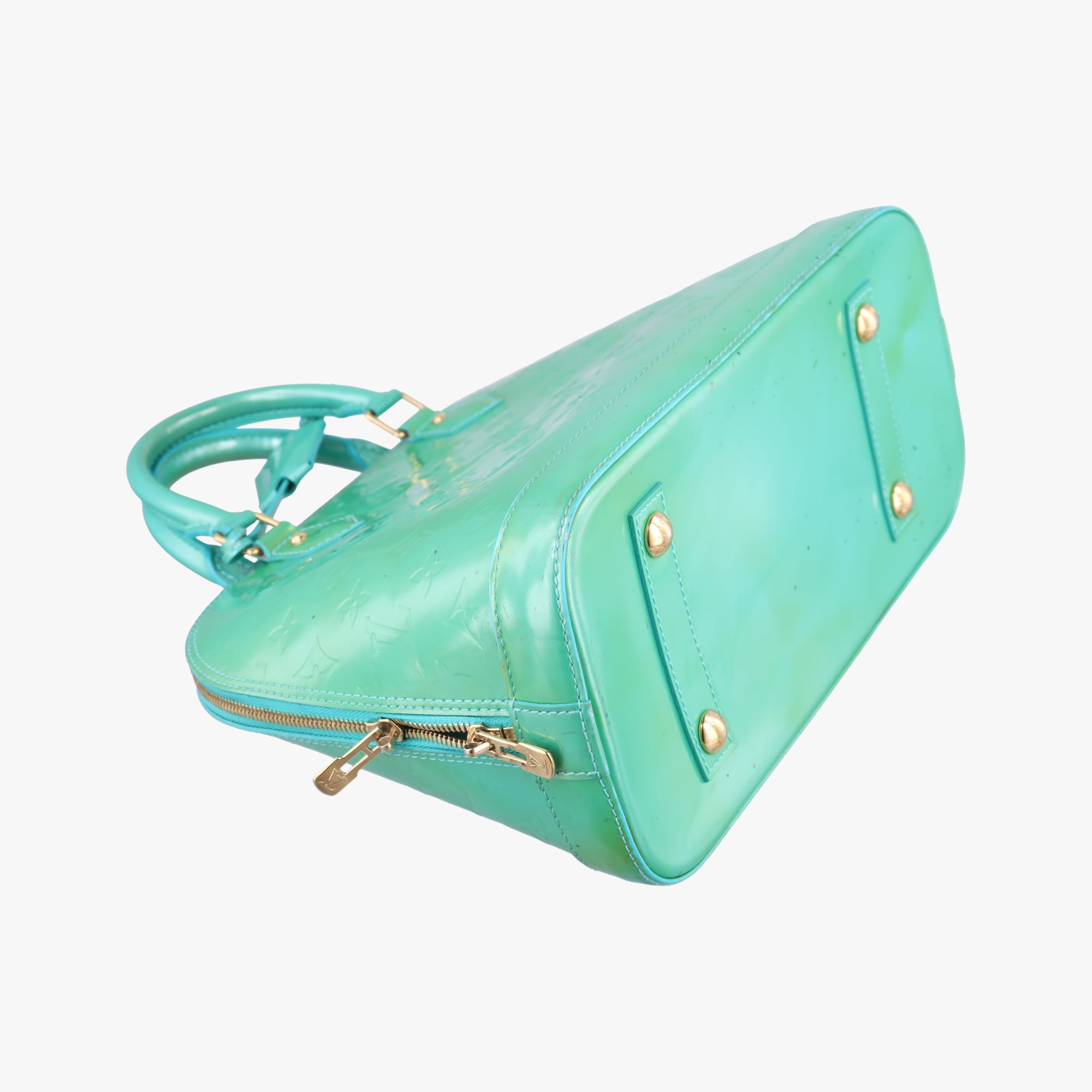 Pre-owned Louis Vuitton Alma PM Blue Lagon Vernis M91694 handbag | stylenewstar