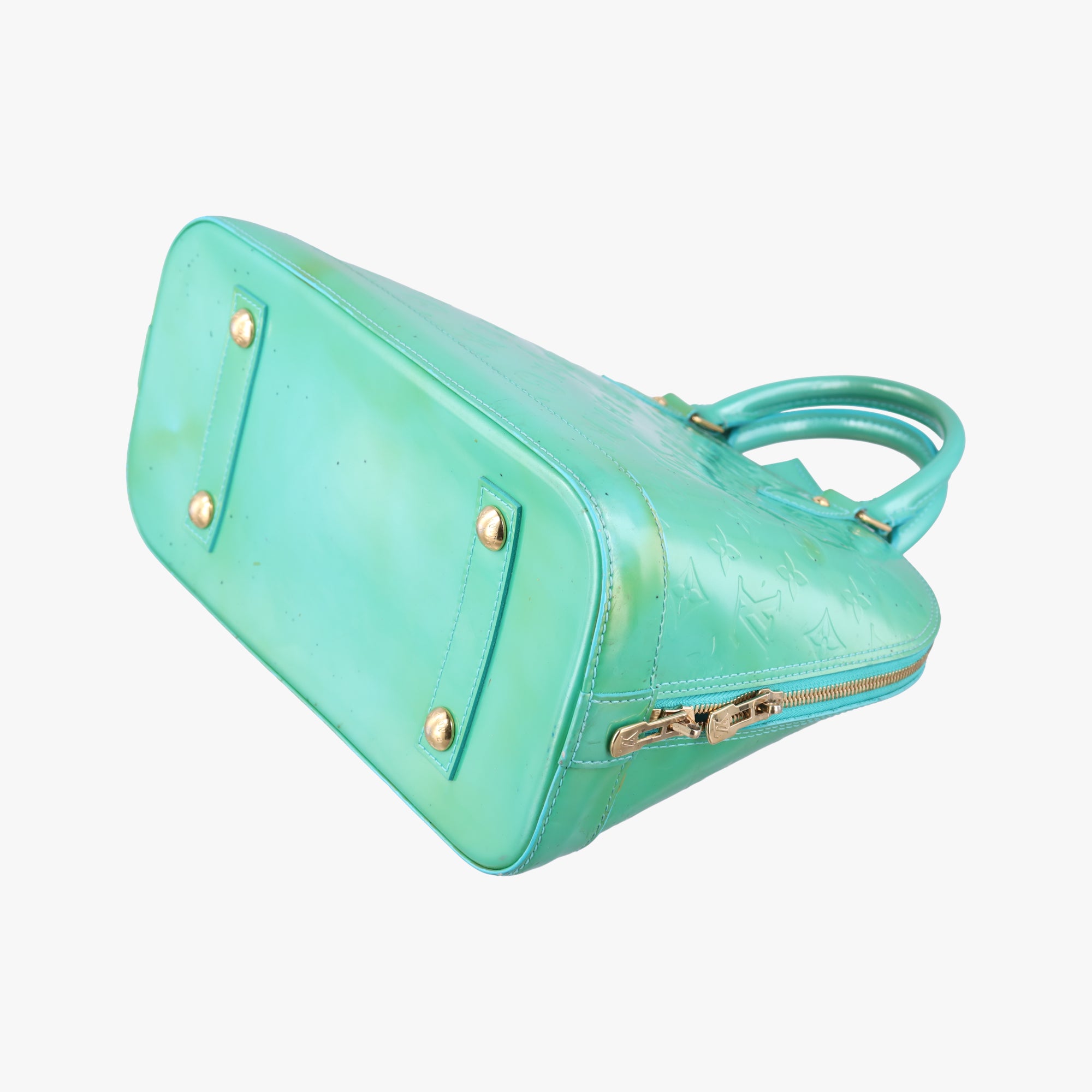 Pre-owned Louis Vuitton Alma PM Blue Lagon Vernis M91694 handbag | stylenewstar