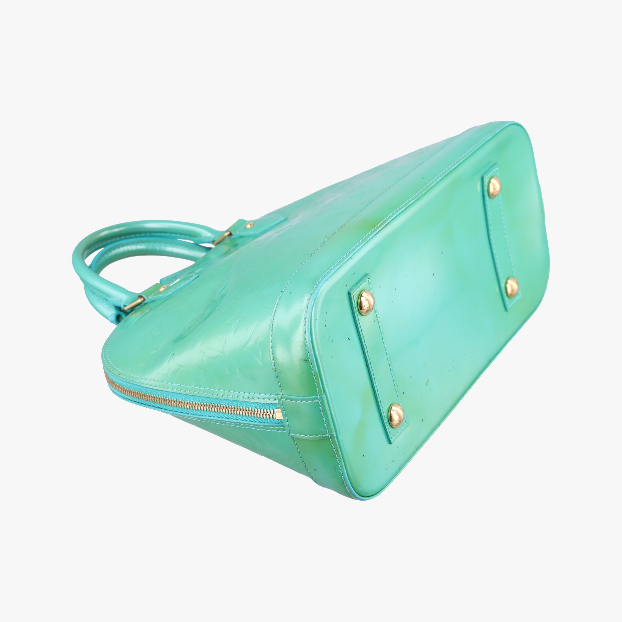 Pre-owned Louis Vuitton Alma PM Blue Lagon Vernis M91694 handbag | stylenewstar